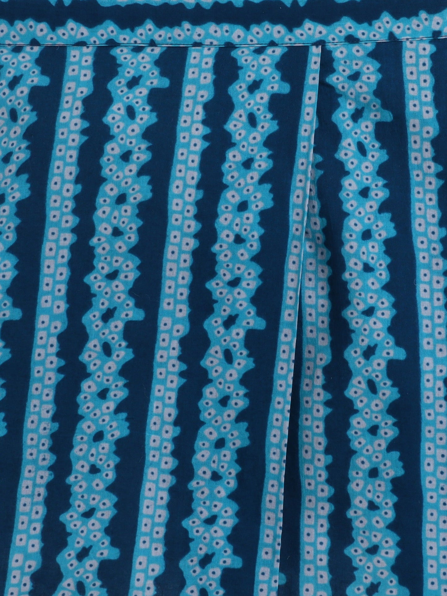 Cotton Strappy All Over Printed Top and Skirt Sets-Teal Blue