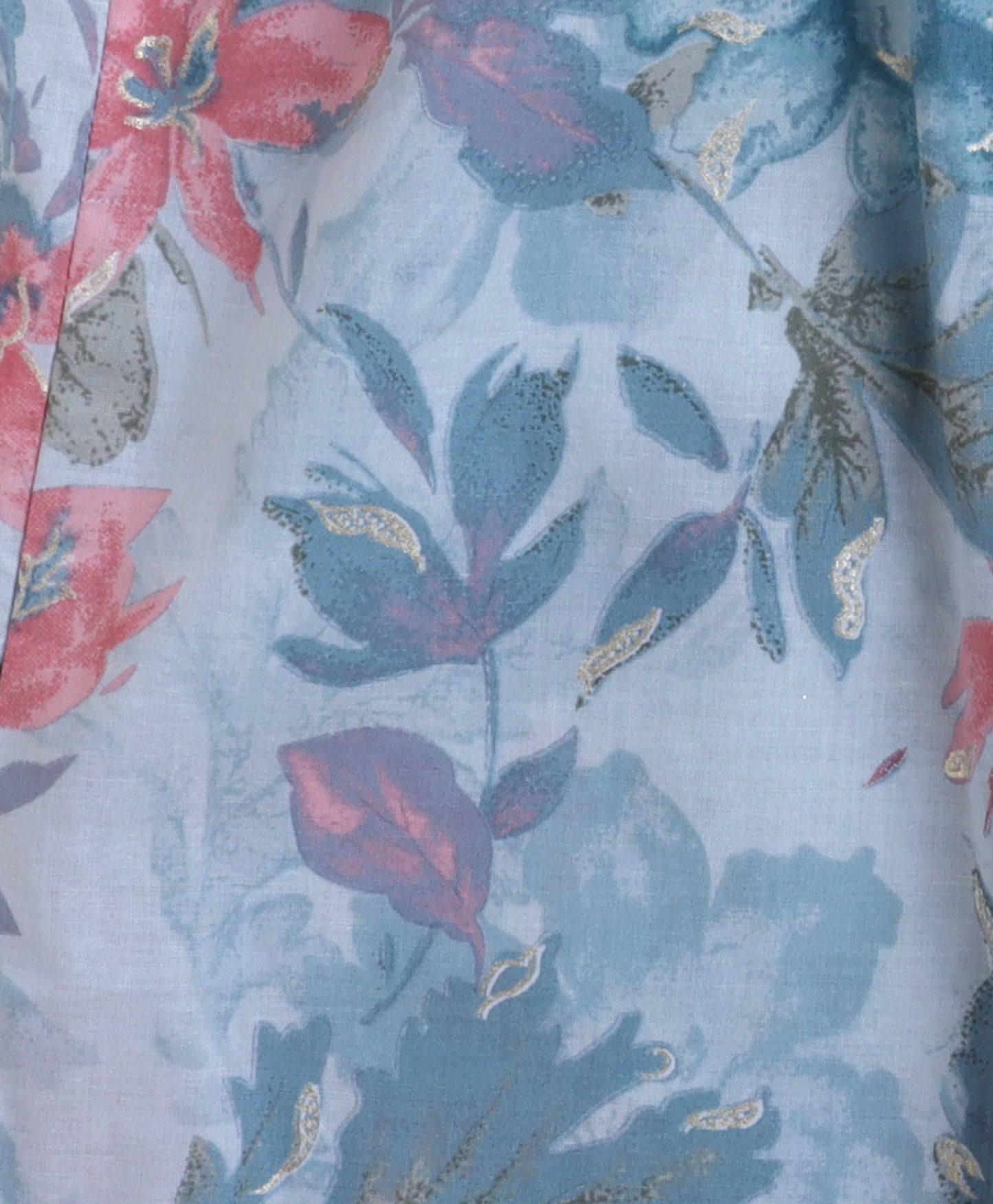 The Magic Wand Cotton Woven Frill Sleeves Floral Printed Top and Bottom Co ordinating Set- Blue
