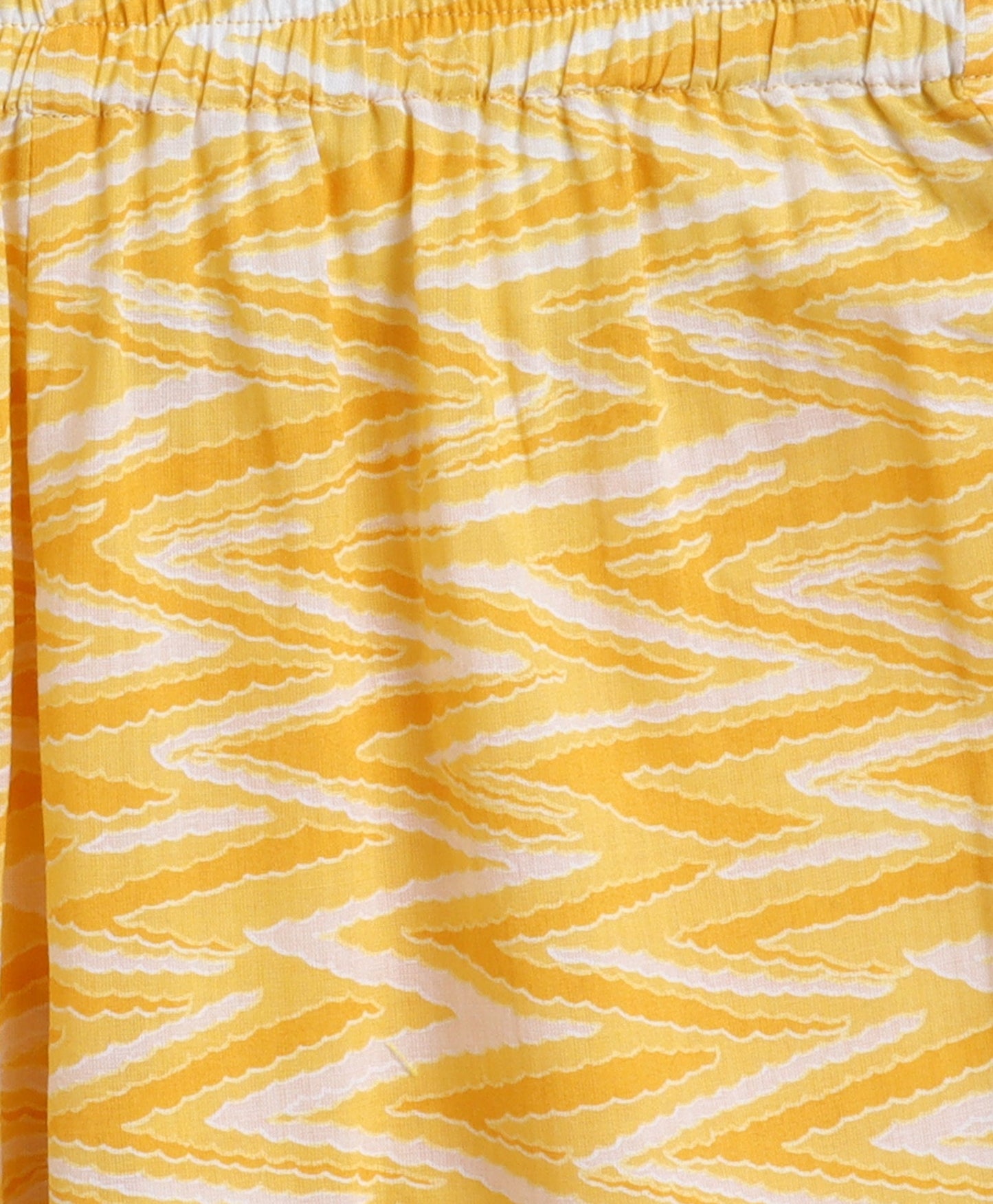 The Magic Wand Cotton Woven Floral Printed Three Fourth Sleeves Kurti Salwar and Dupatta Set- Yellow