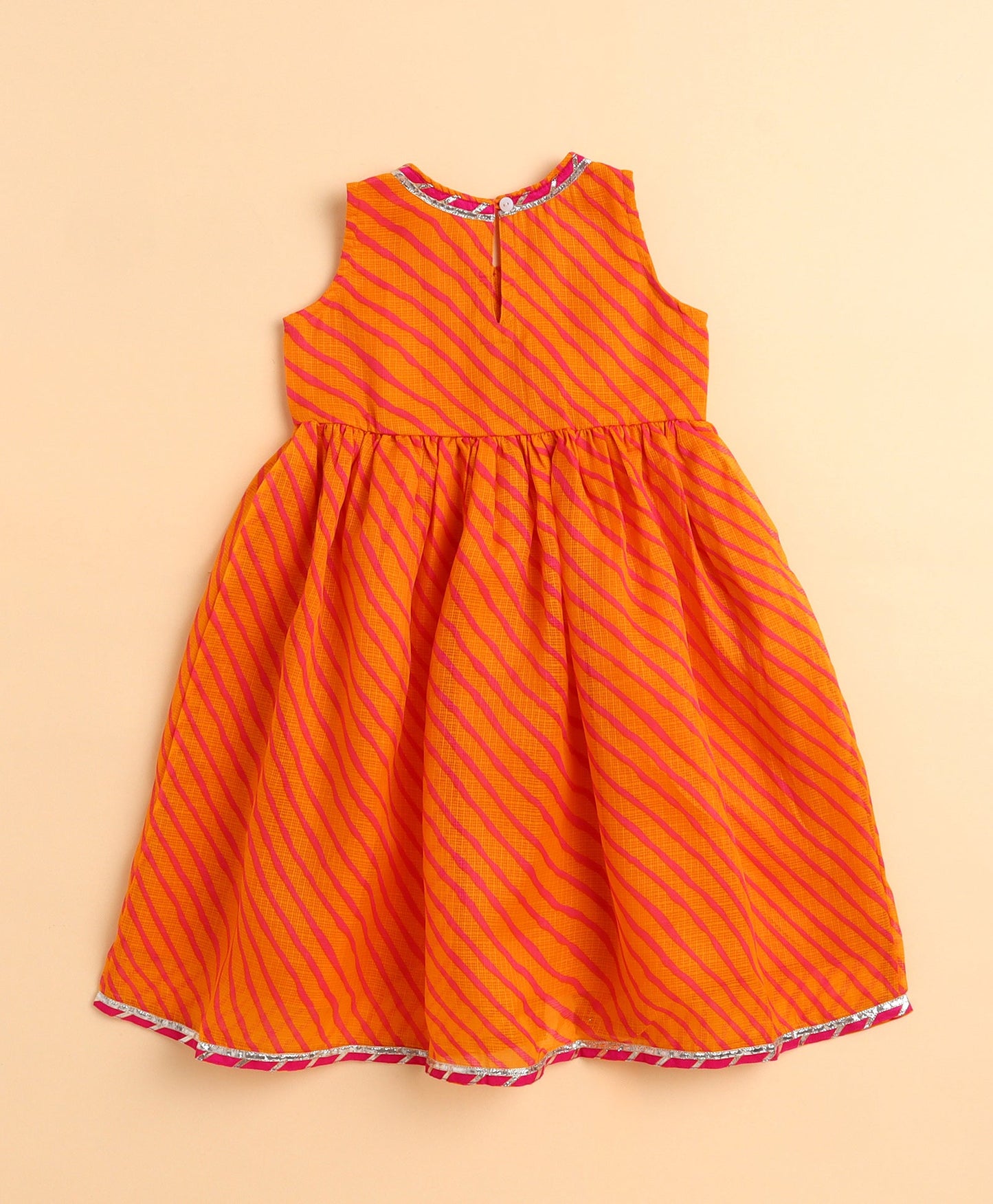 The Magic Wand Cotton Woven Motif Printed Full Sleeves Short Kurta - Orange