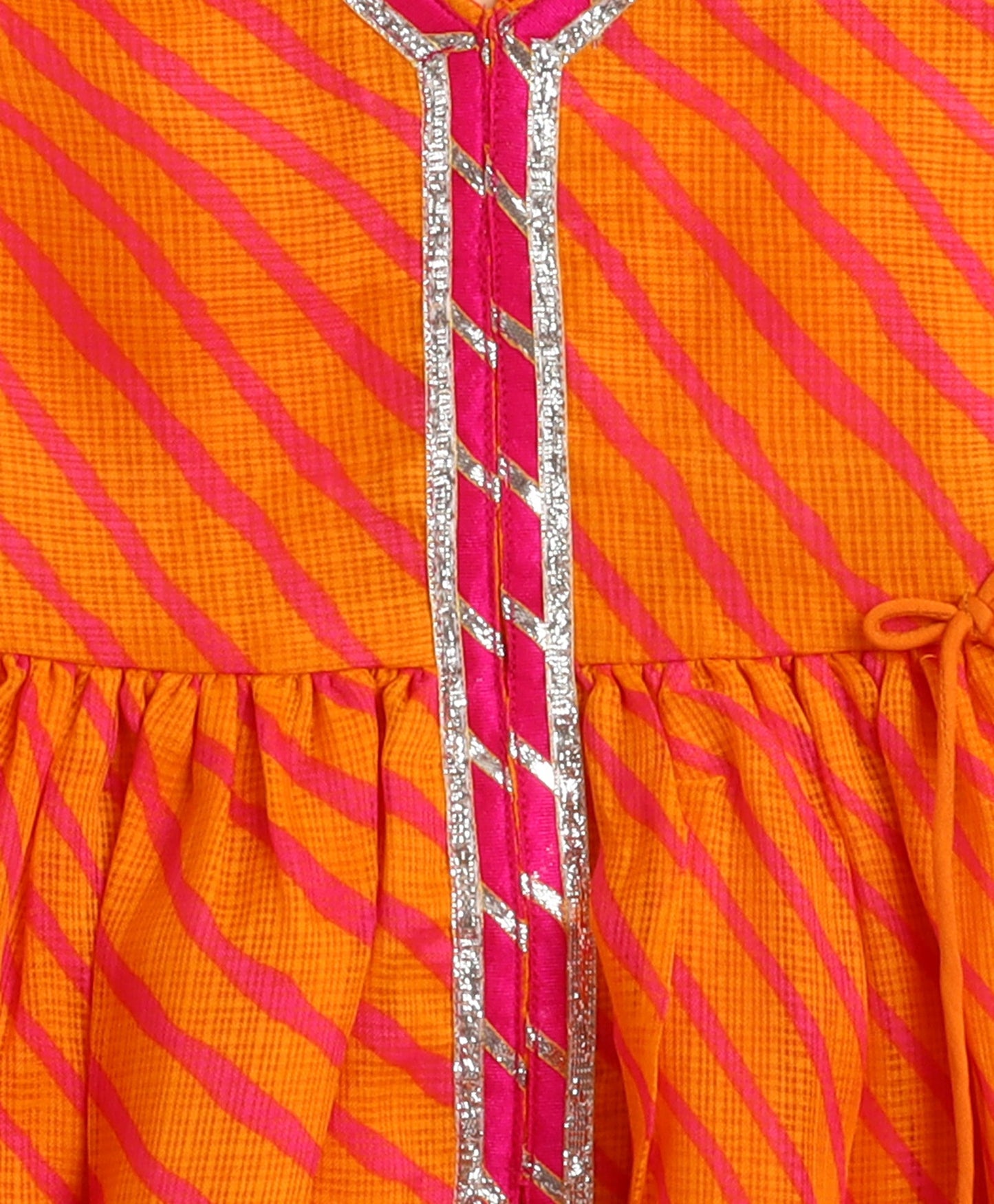 The Magic Wand Cotton Woven Motif Printed Full Sleeves Short Kurta - Orange