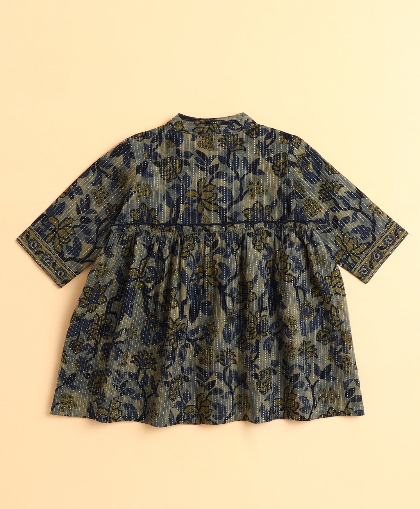The Magic Wand Cotton Woven Three Fourth Sleeves Floral Printed Top and Bottom co ordinating Set- Green