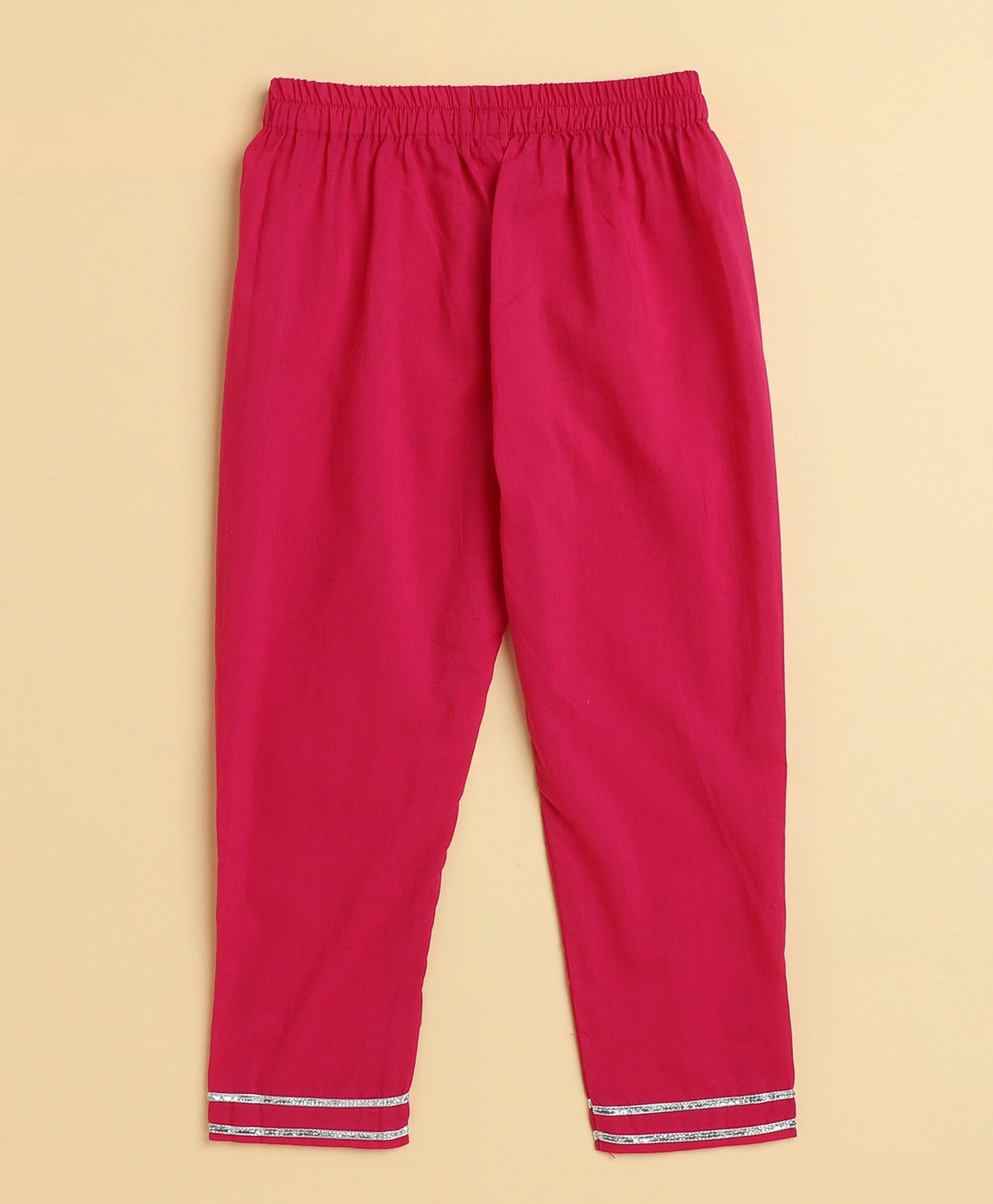 The Magic Wand Cotton woven Woven Sleeveless Bandhani Printed Kurta and Pant set with Dupatta- Fuchsia