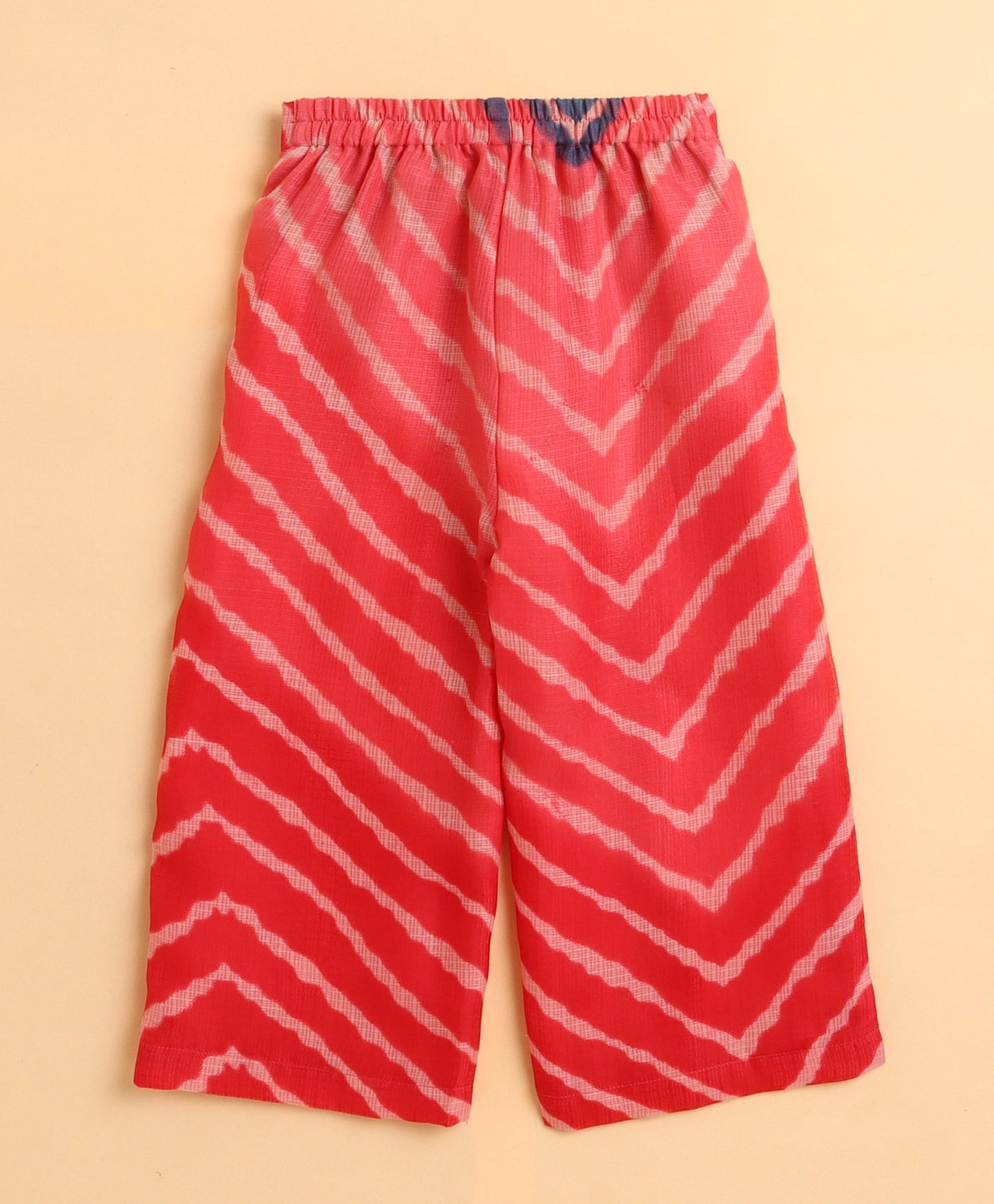 The Magic Wand Sleeveless Zig Zag Printed Waist Coat and Plazzo Set - Blue