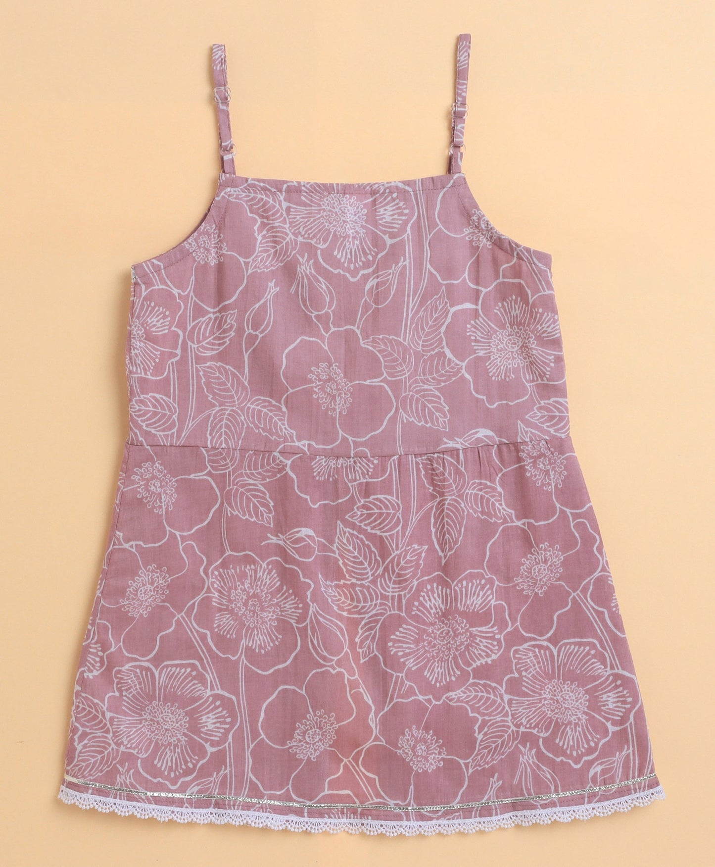 The Magic Wand Cambric Cotton printed Singlet Front Slit Kurta and Dhoti Set - Pink