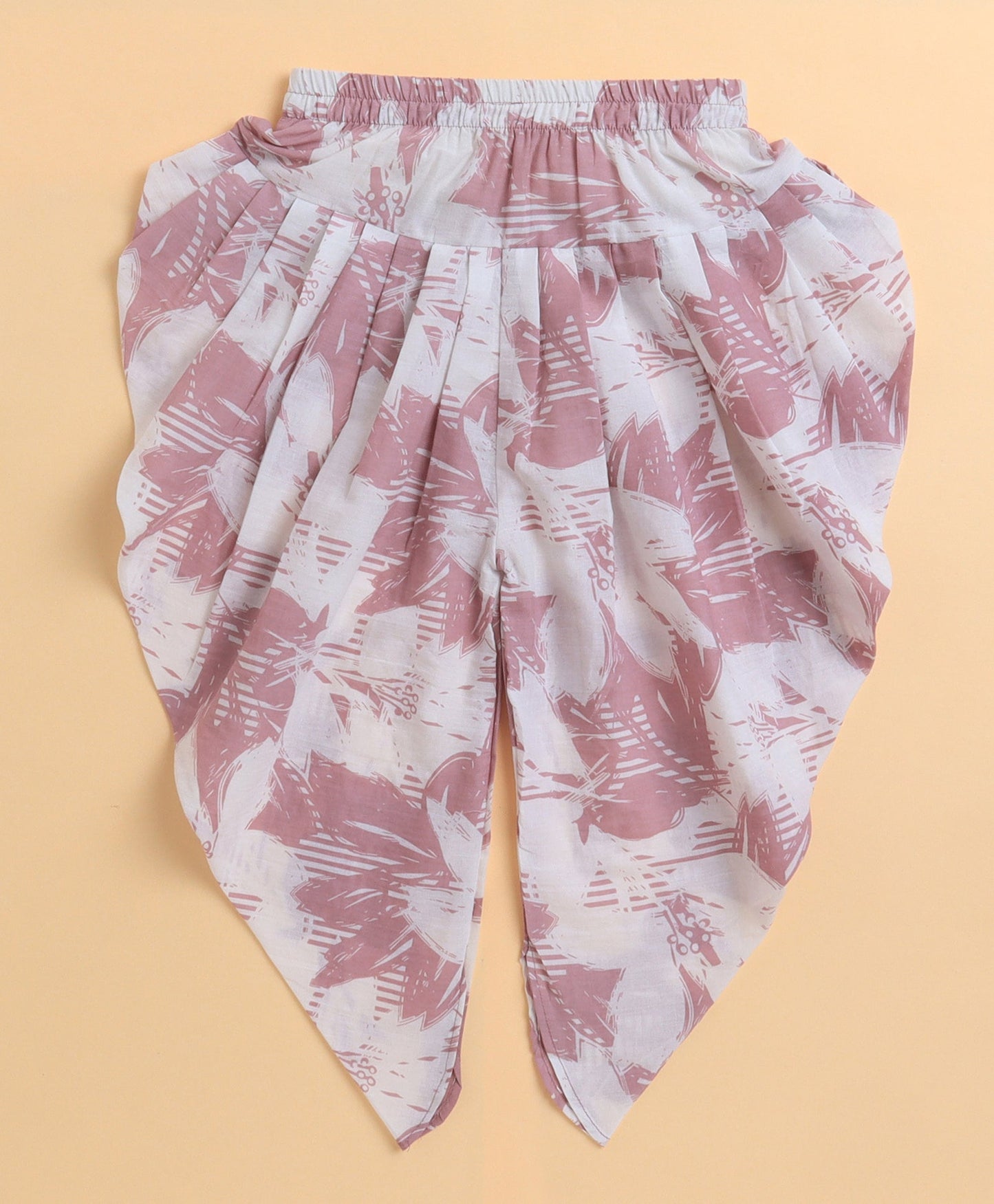 The Magic Wand Cambric Cotton printed Singlet Front Slit Kurta and Dhoti Set - Pink