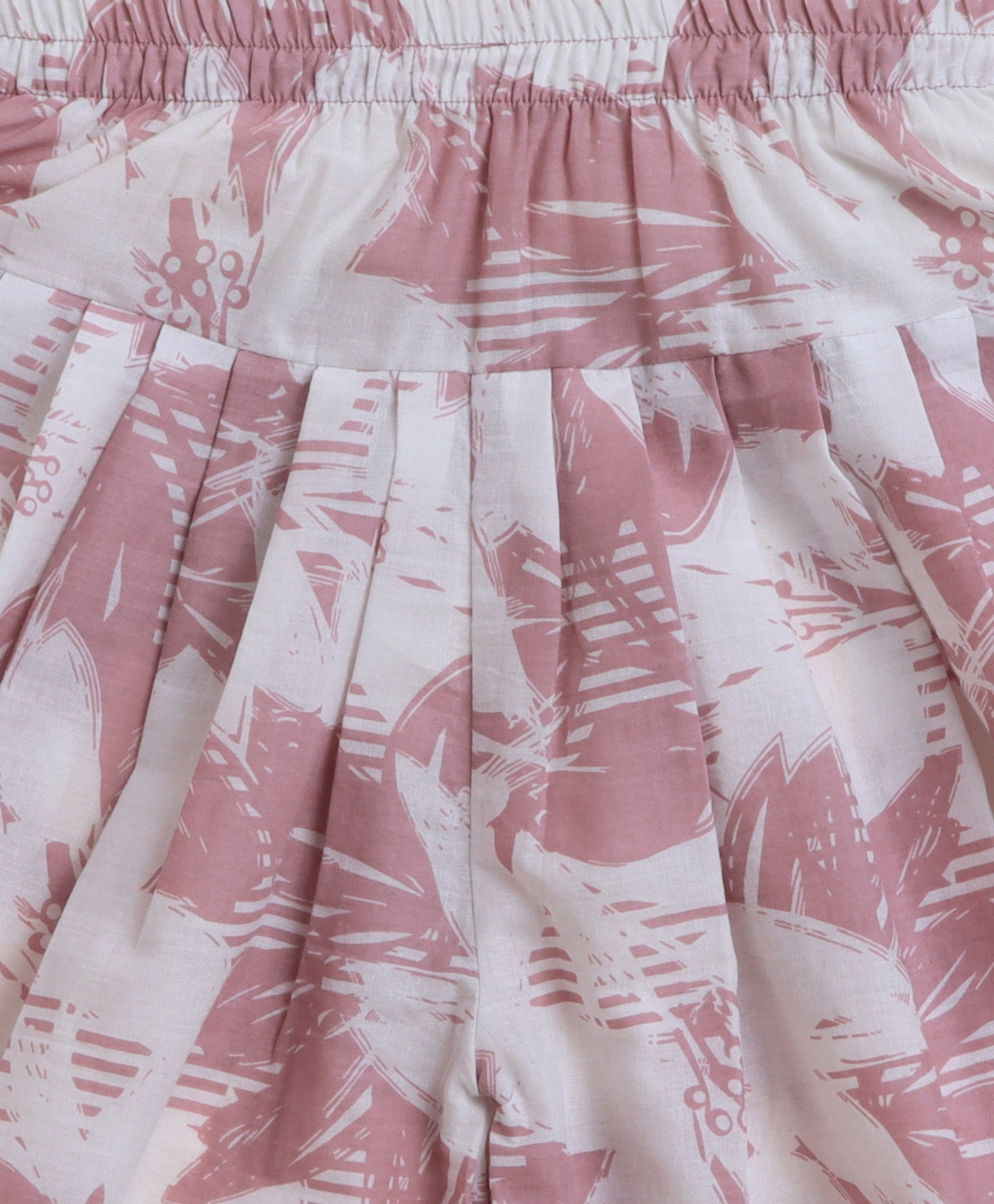 The Magic Wand Cambric Cotton printed Singlet Front Slit Kurta and Dhoti Set - Pink