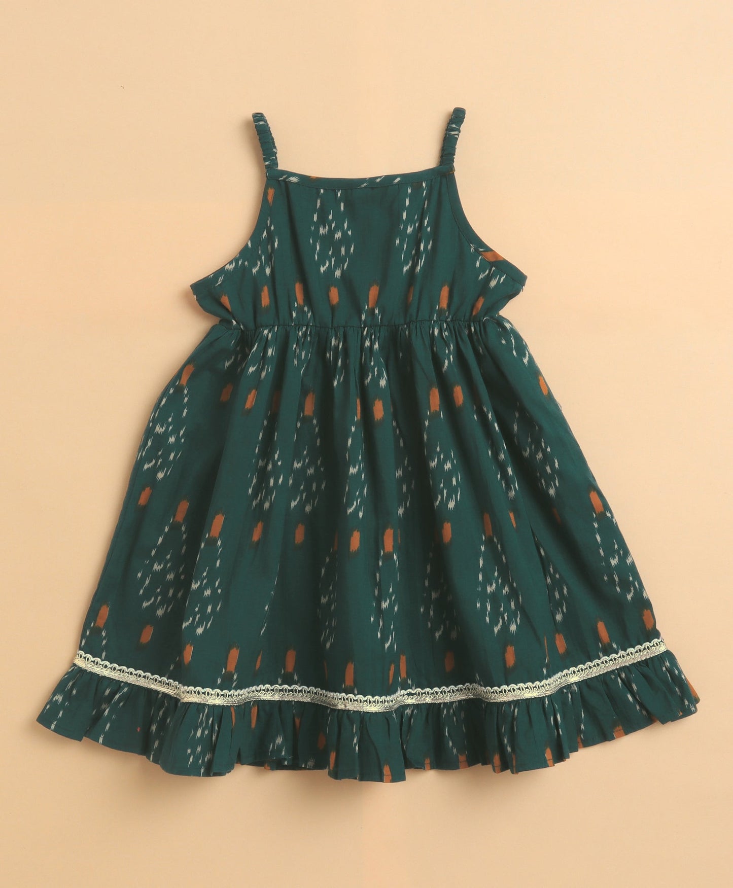 The Magic Wand Cambric Cotton Singlet Ikat Printed Kurta and Sharara Set - Teal Blue