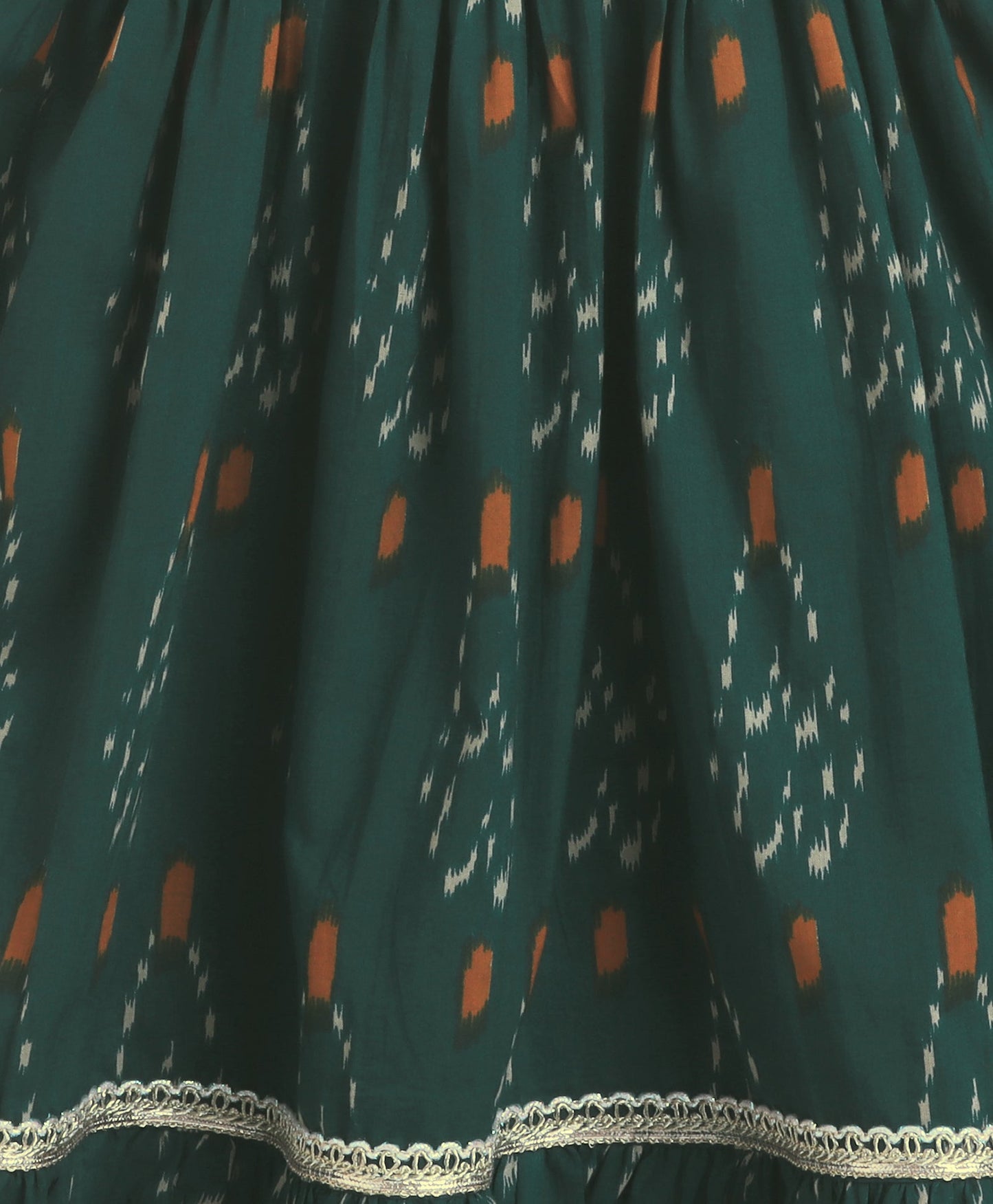 The Magic Wand Cambric Cotton Singlet Ikat Printed Kurta and Sharara Set - Teal Blue