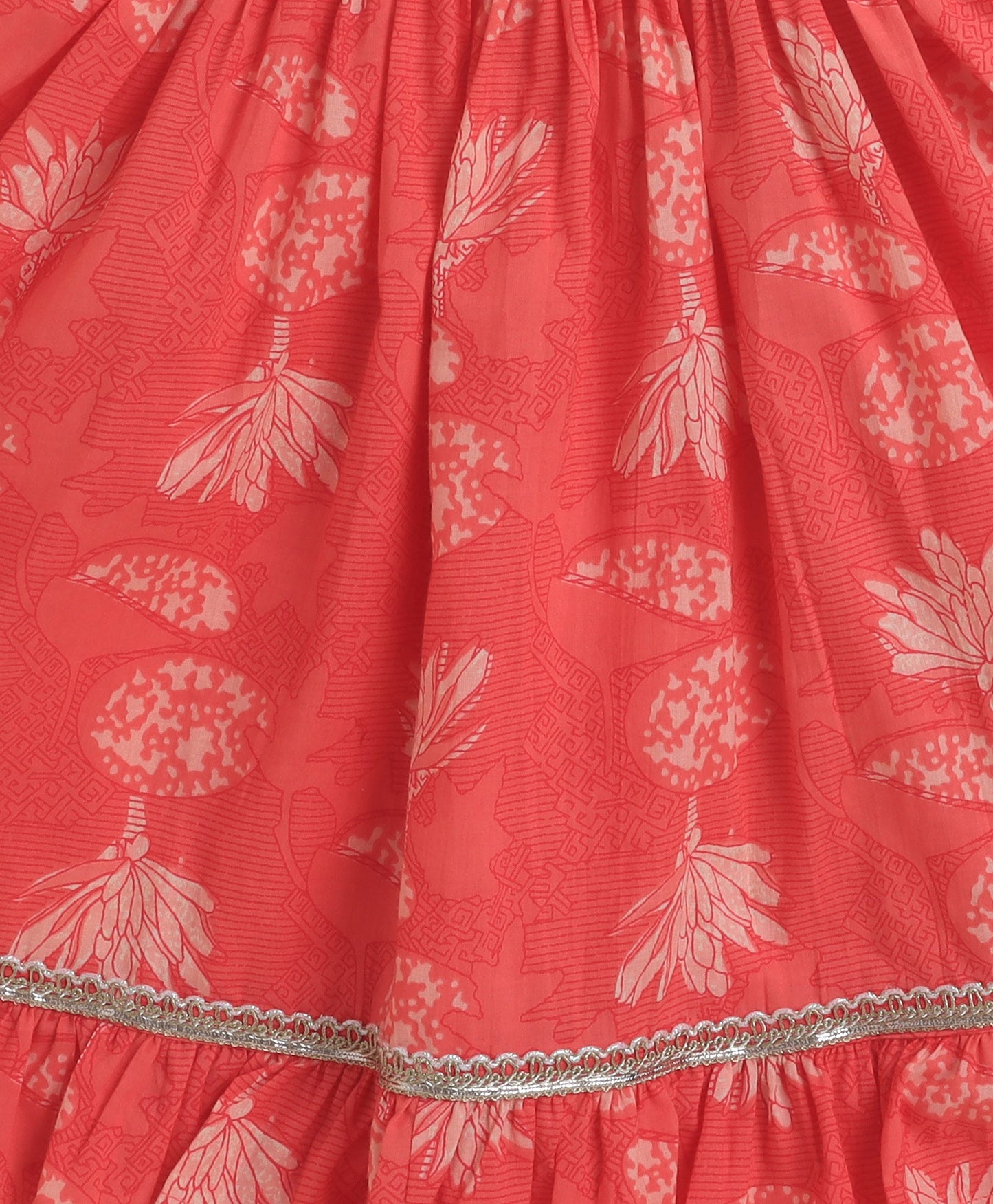 The Magic Wand Cambric Cotton Singlet Floral Printed Kurta and Sharara Set - Pink