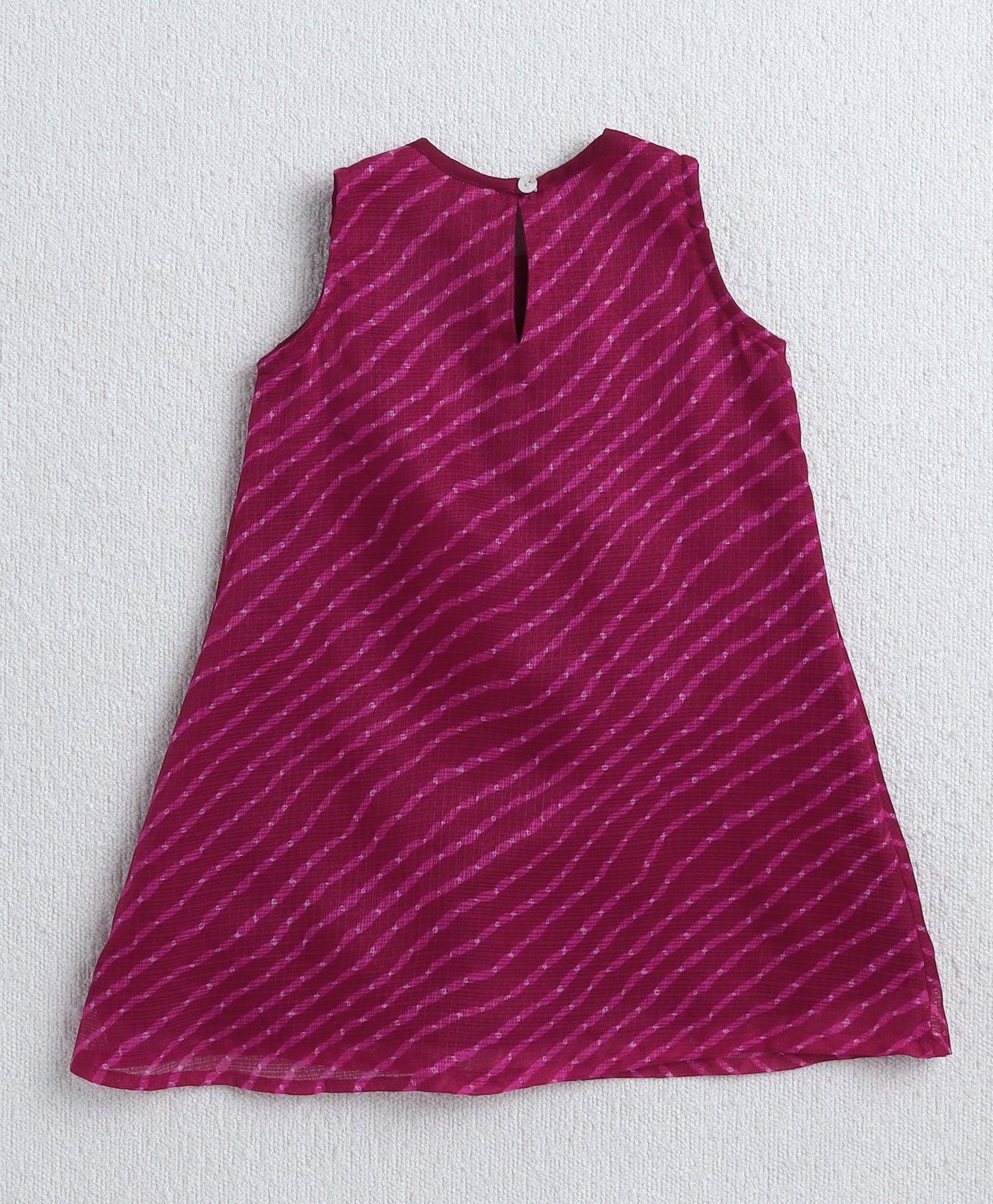 The Magic Wand Woven Sleeveless Leheriya Printed Gota Lace Embellished Kurta and Sharara Set- Fuchsia