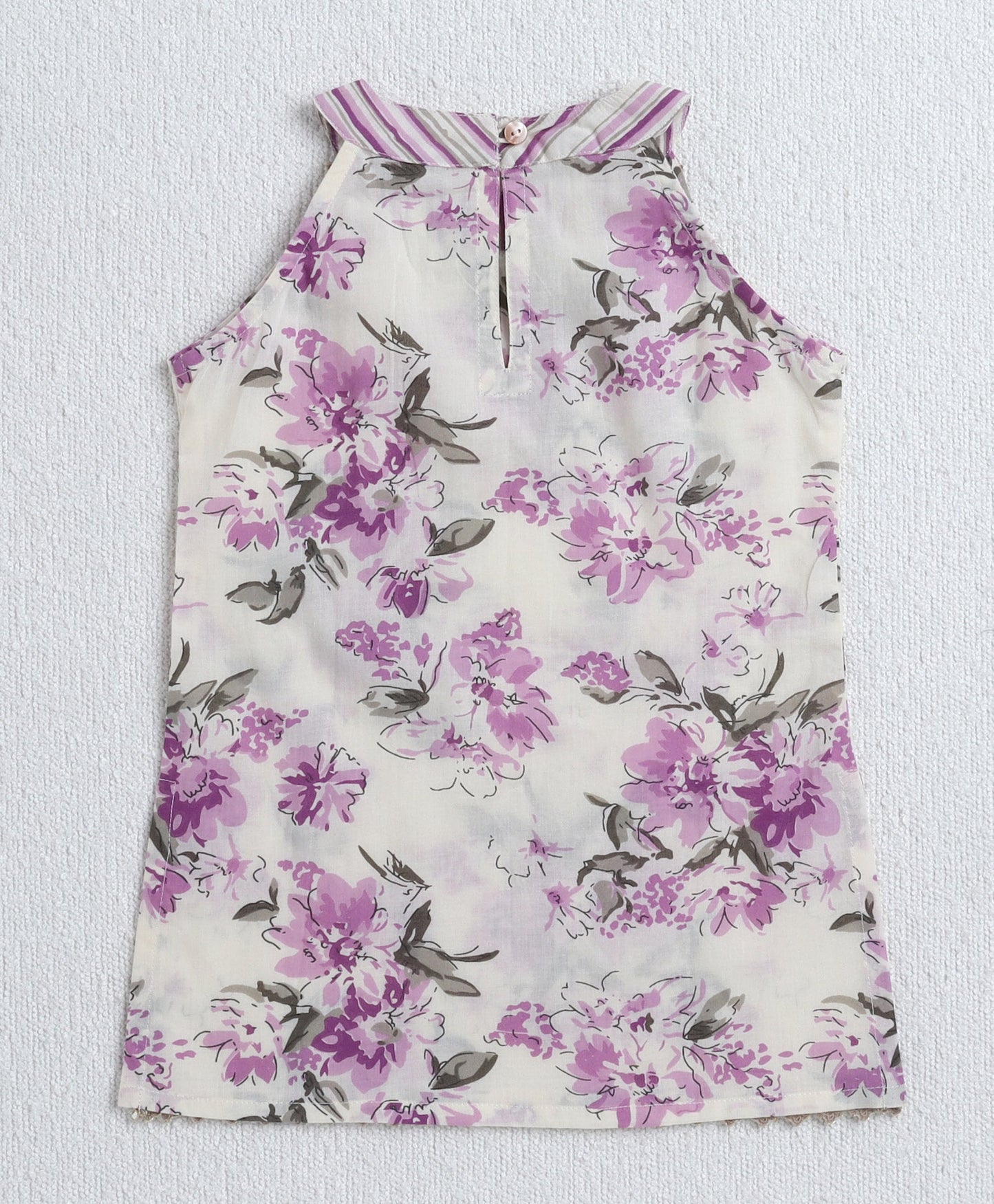 The Magic Wand Cambric Cotton Incut Neck Floral Printed Gota Lace Top and Dhoti Set-Off White