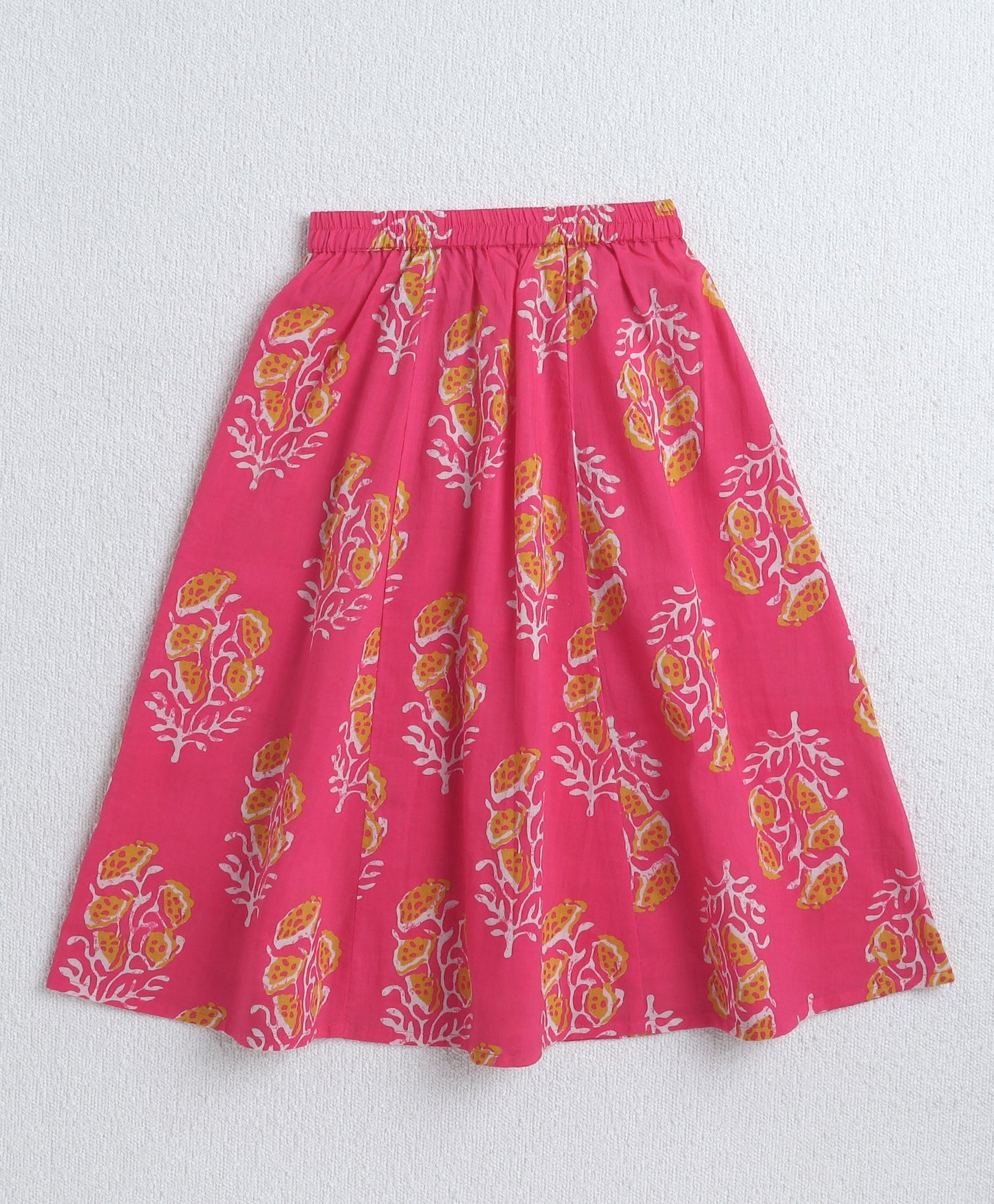 The Magic Wand Cambric Cotton Halter Neck AII Over Printed Choli and Lehenga with Dupatta Set- Pink