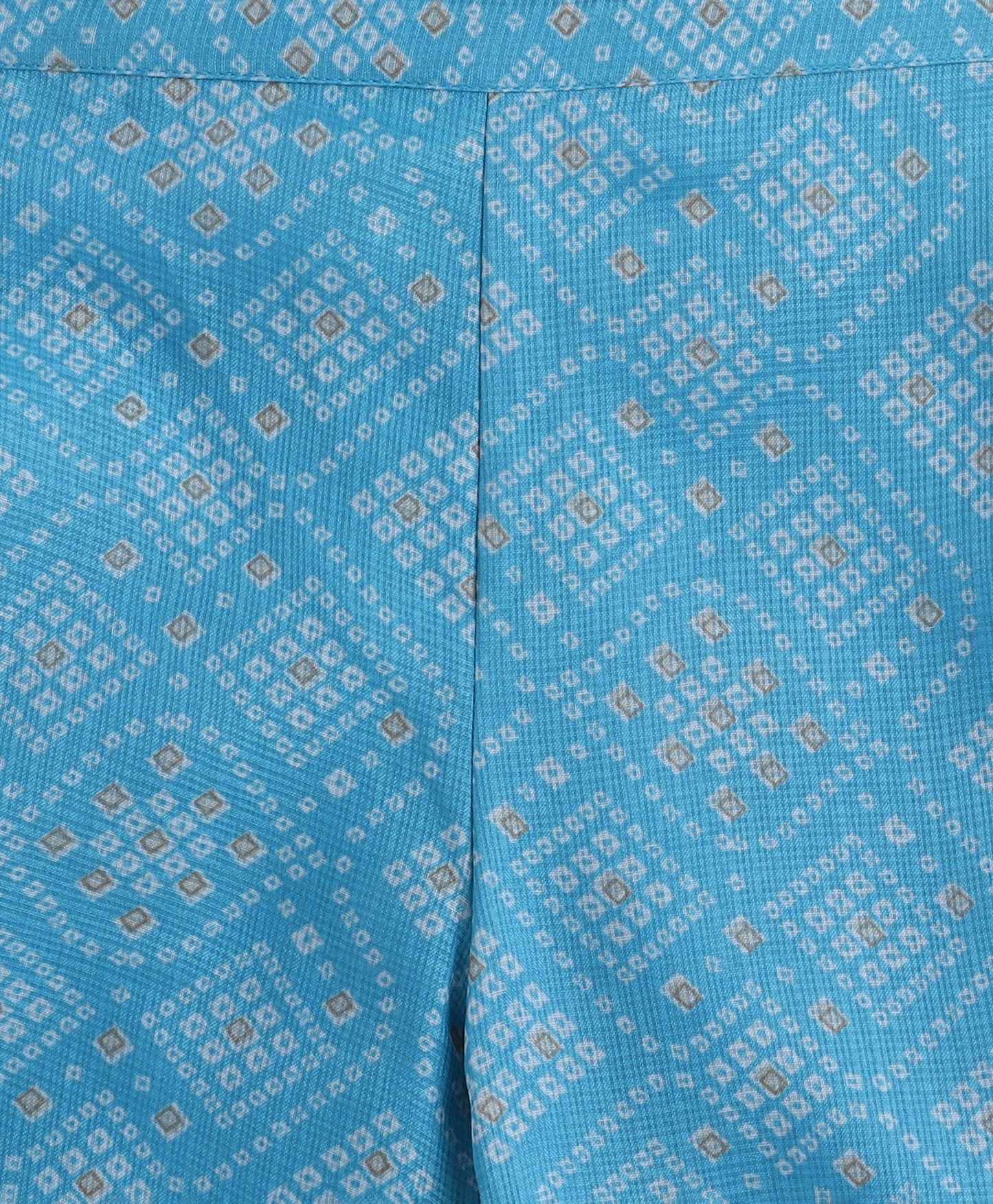 The Magic Wand Woven Sleeveless Bandhani Printed Trendy Long Yoke Top & Bottom Set - Blue