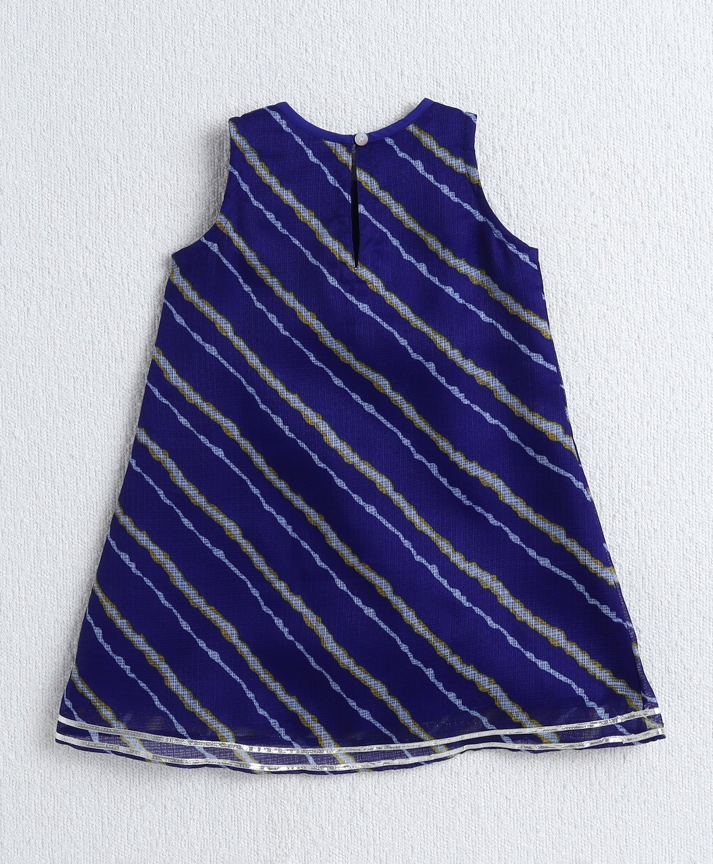 The Magic Wand Woven Sleeveless Leheriya Printed Kurta and Sharara Set with Dupatta- Royal Blue