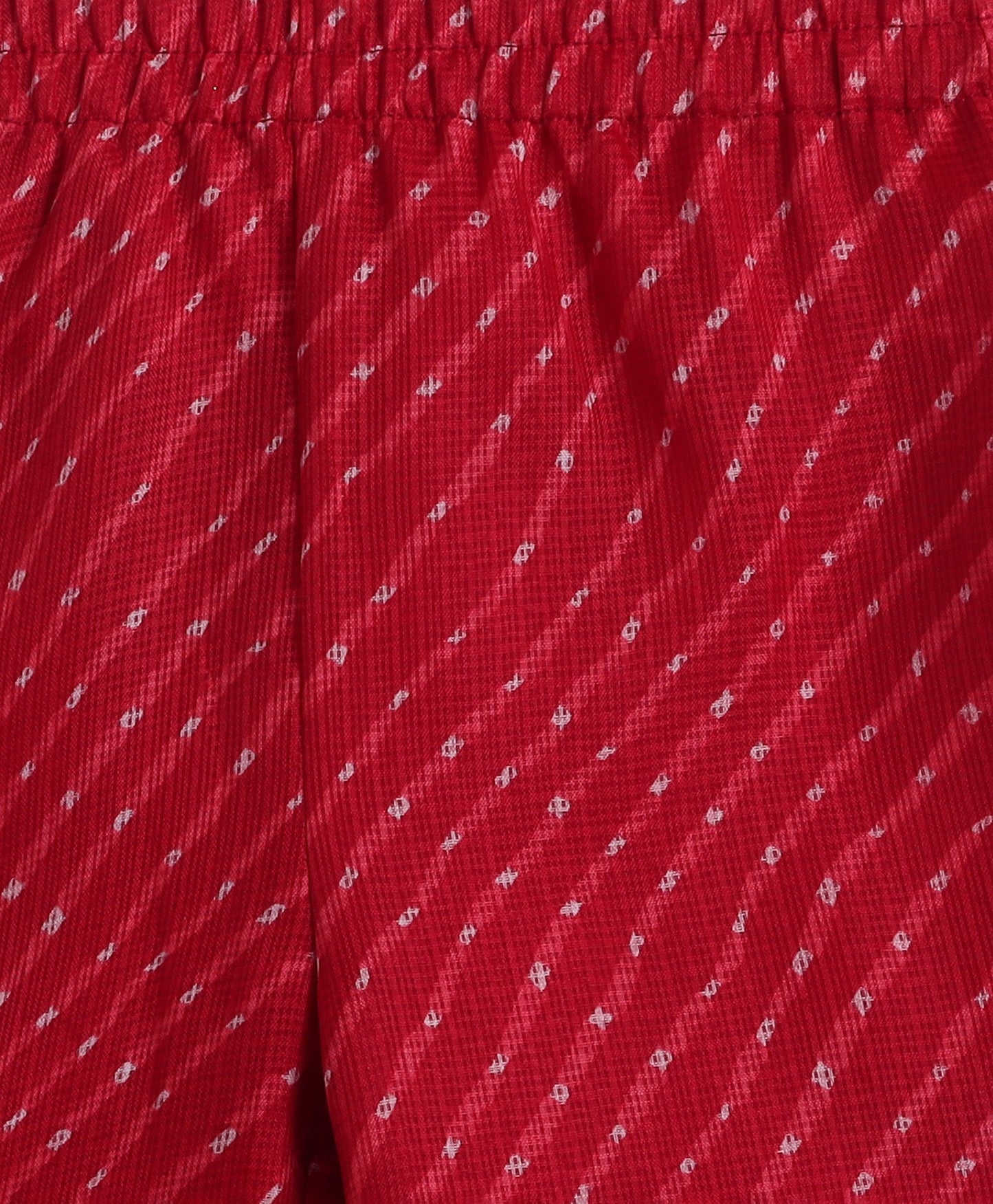The Magic Wand Woven Sleeveless Leheriya Printed Kurta and Sharara Set with Dupatta- Red