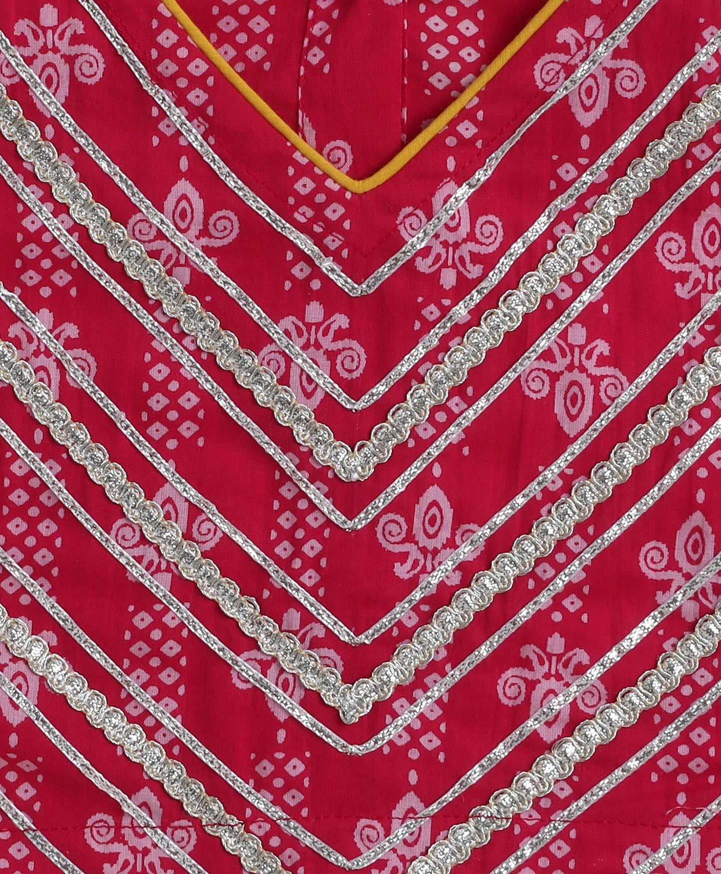 The Magic Wand Cambric Floral Printed Lehenga and Slveeless Choli Set with Dupatta- Fuchsia