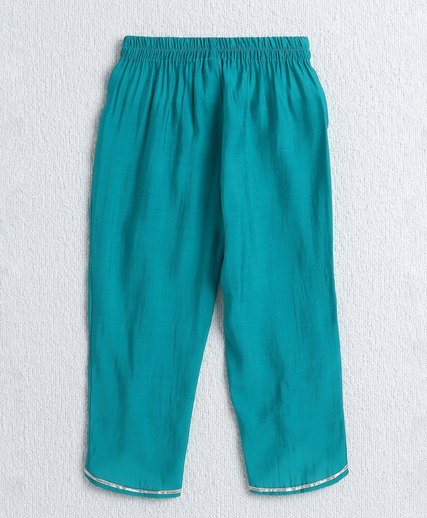 The Magic Wand Cotton Woven Shoulder Tie Ups Floral Printed Tent Top and Bottom Set - Teal Blue