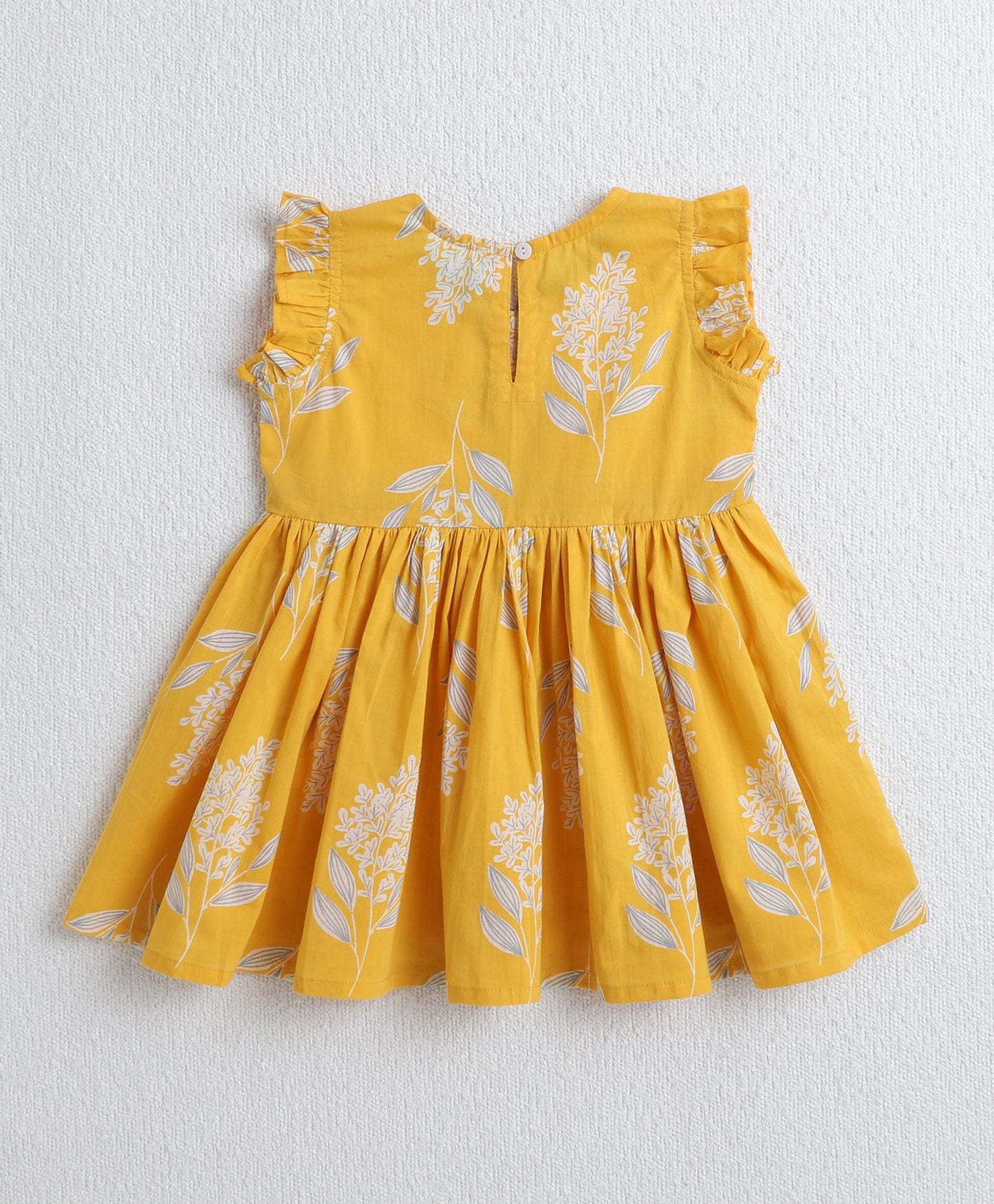 The Magic Wand Cotton Woven Sleeveless Floral Printed Kurti with Balloon Pant Set- Yellow