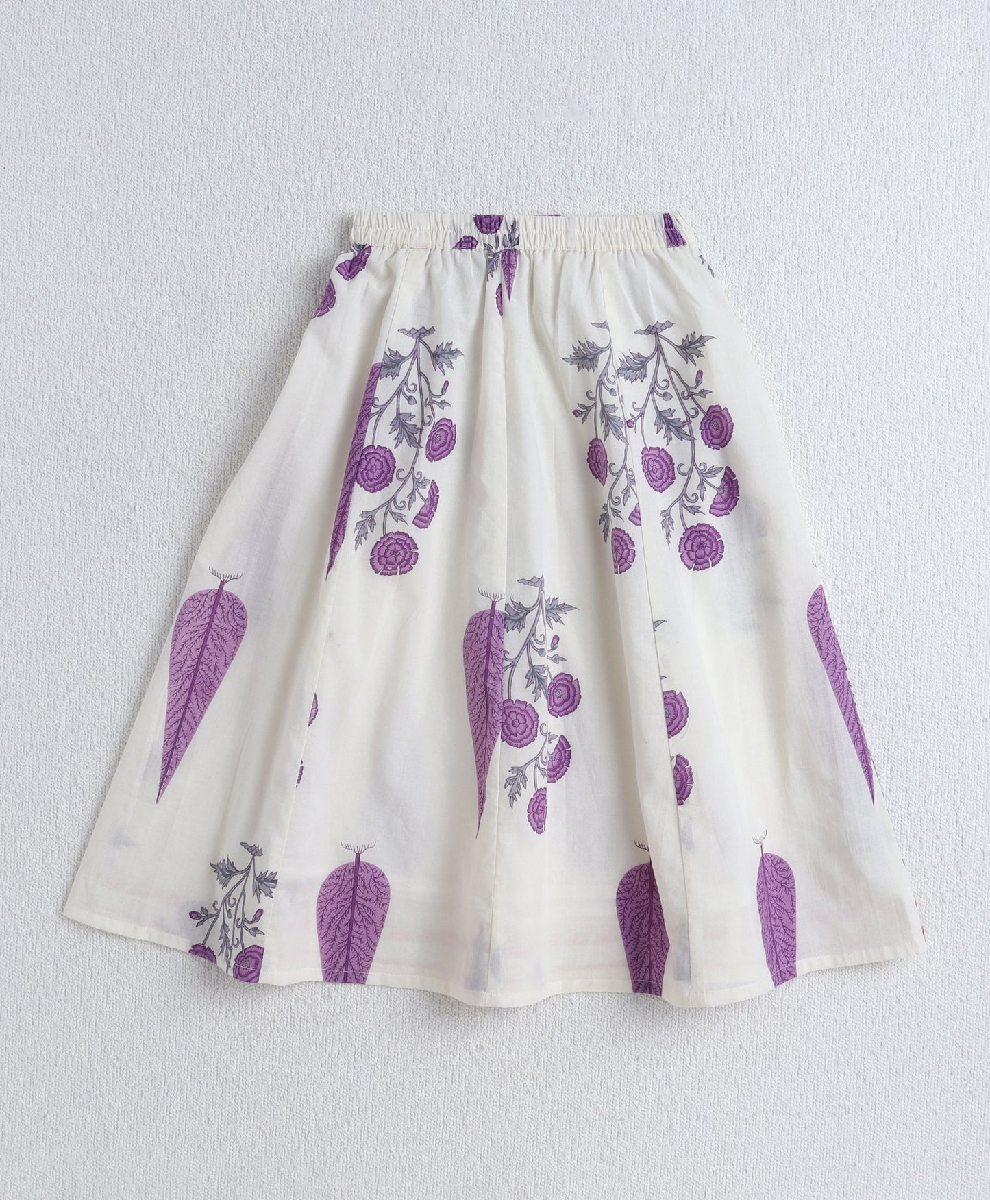 The Magic Wand Cotton Woven Ruffle Sleeves Floral Printed Choli and Lehenga Set with Dupatta - Purple