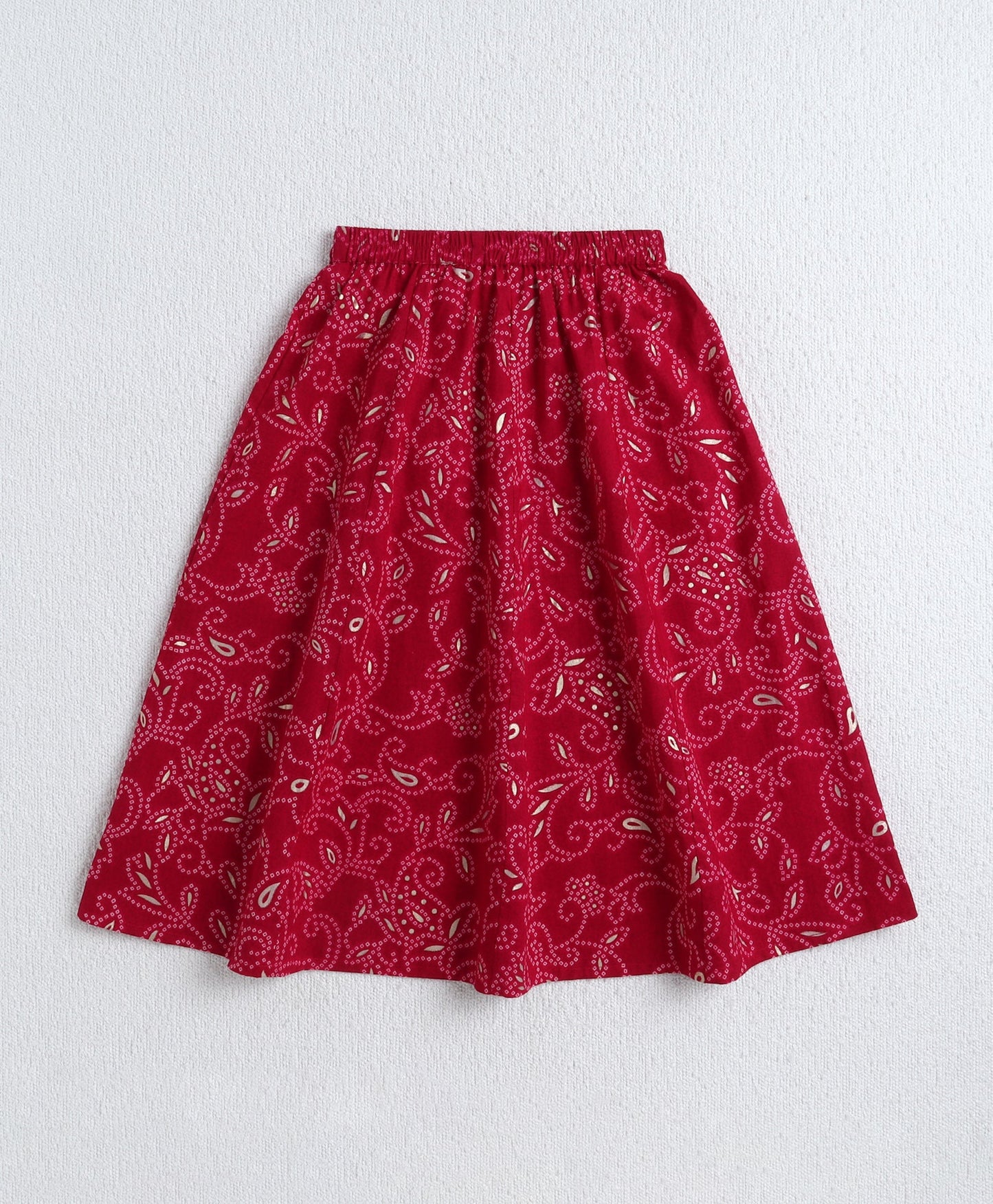 The Magic Wand Cotton Woven Half Sleeves Bandhani Printed Choli & Lehenga Set- Fuchsia