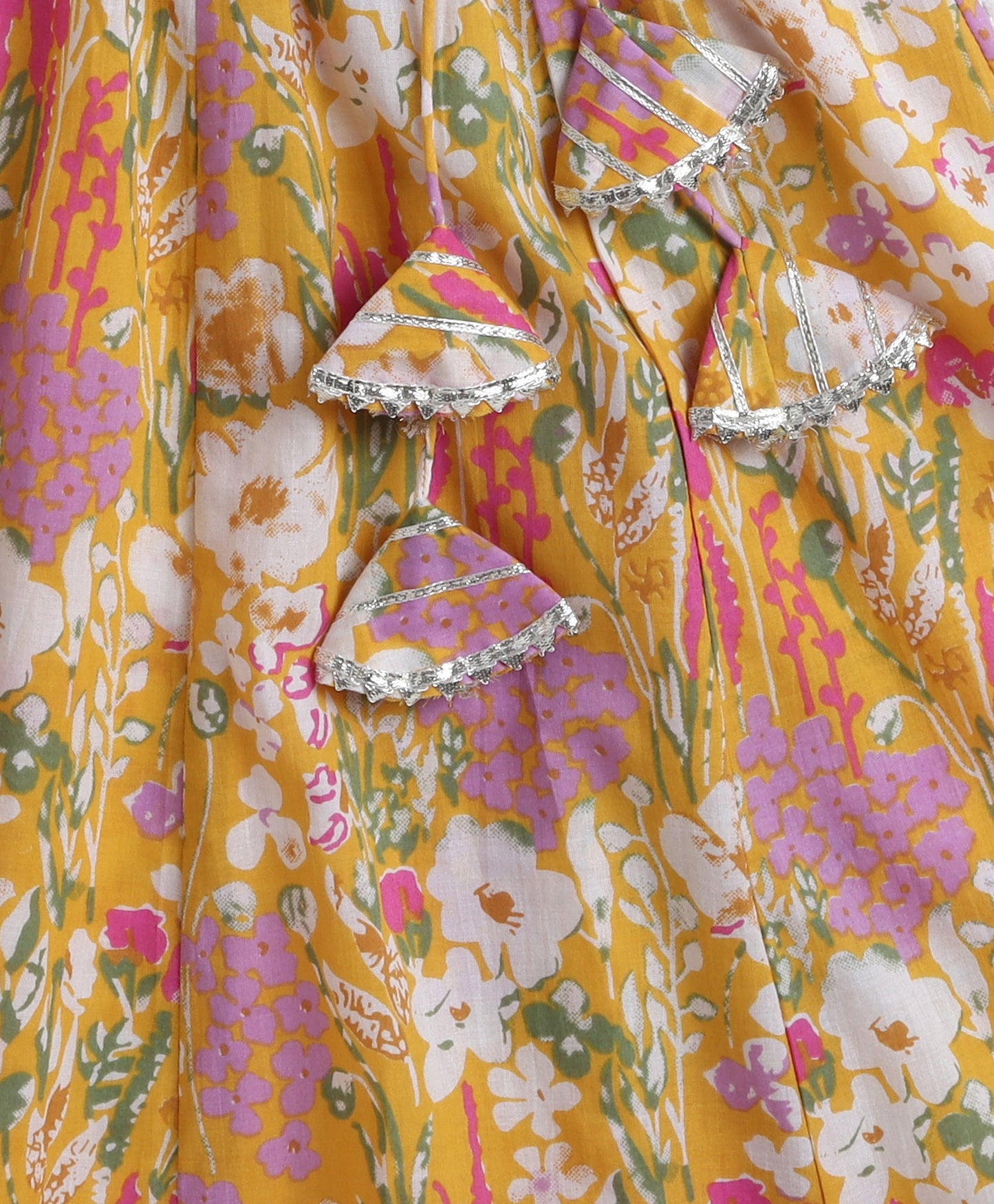 The Magic Wand Cotton Woven Half Sleeves Bandhani Printed Choli & Lehenga Set- Mustard