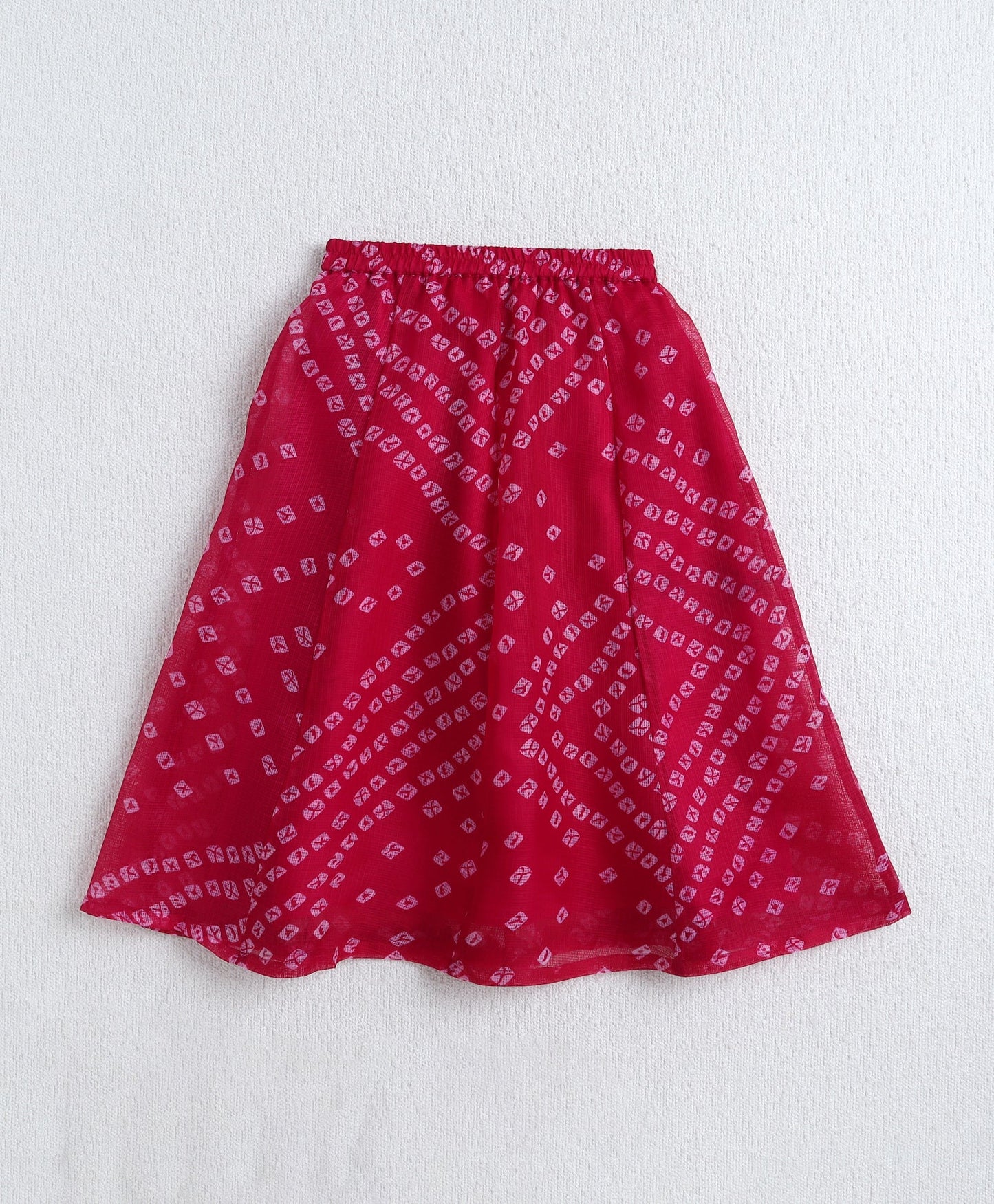 The Magic Wand Woven Half Sleeves Bandhani Printed Choli & Lehenga Set with Dupatta- Fuchsia
