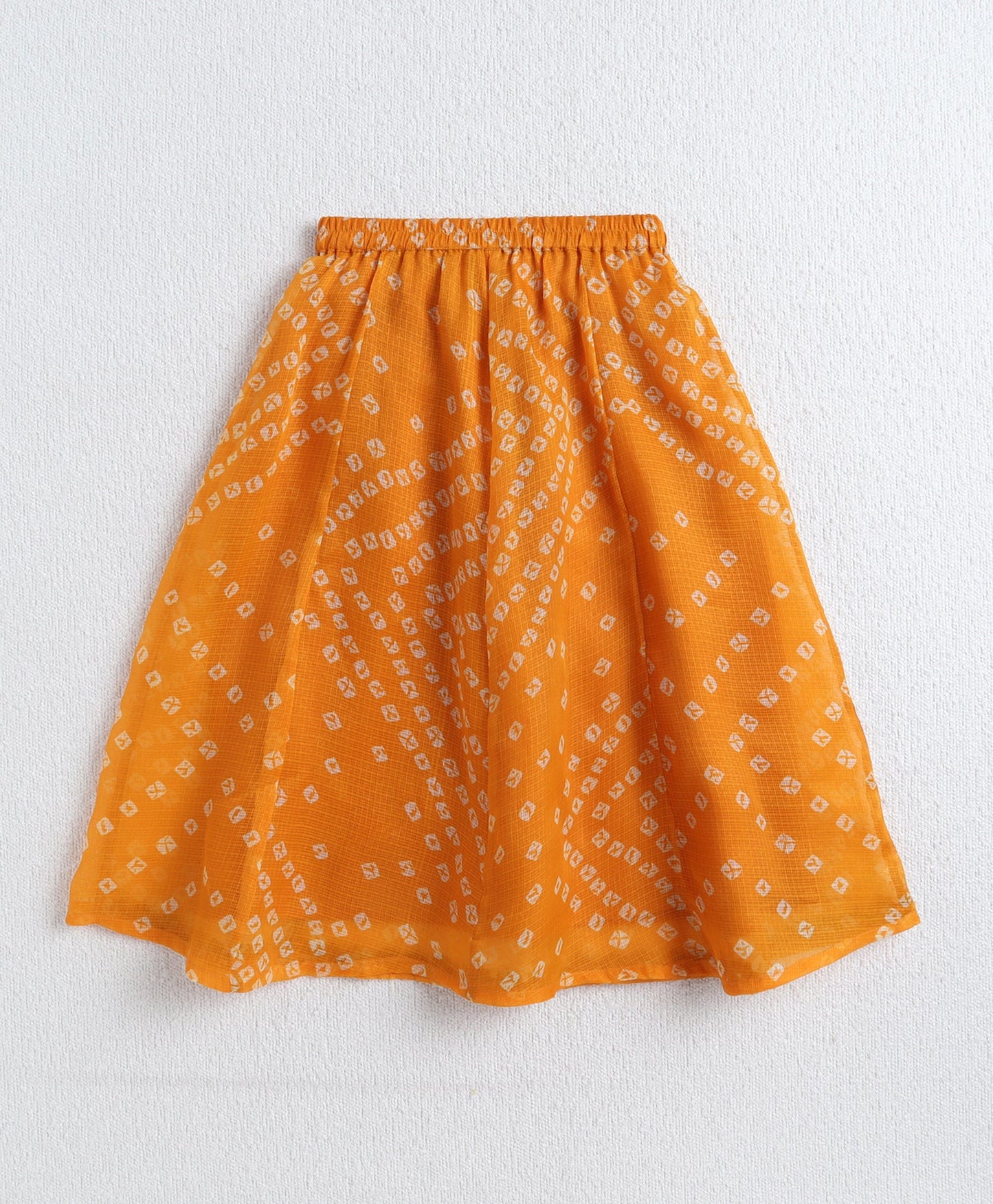 The Magic Wand Woven Half Sleeves Bandhani Printed Choli & Lehenga Set with Dupatta- Mustard
