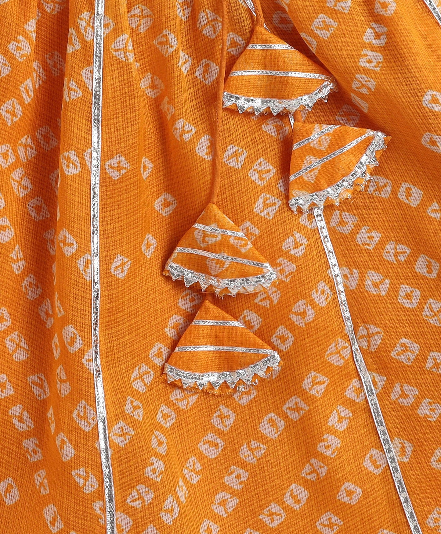 The Magic Wand Woven Half Sleeves Bandhani Printed Choli & Lehenga Set with Dupatta- Mustard