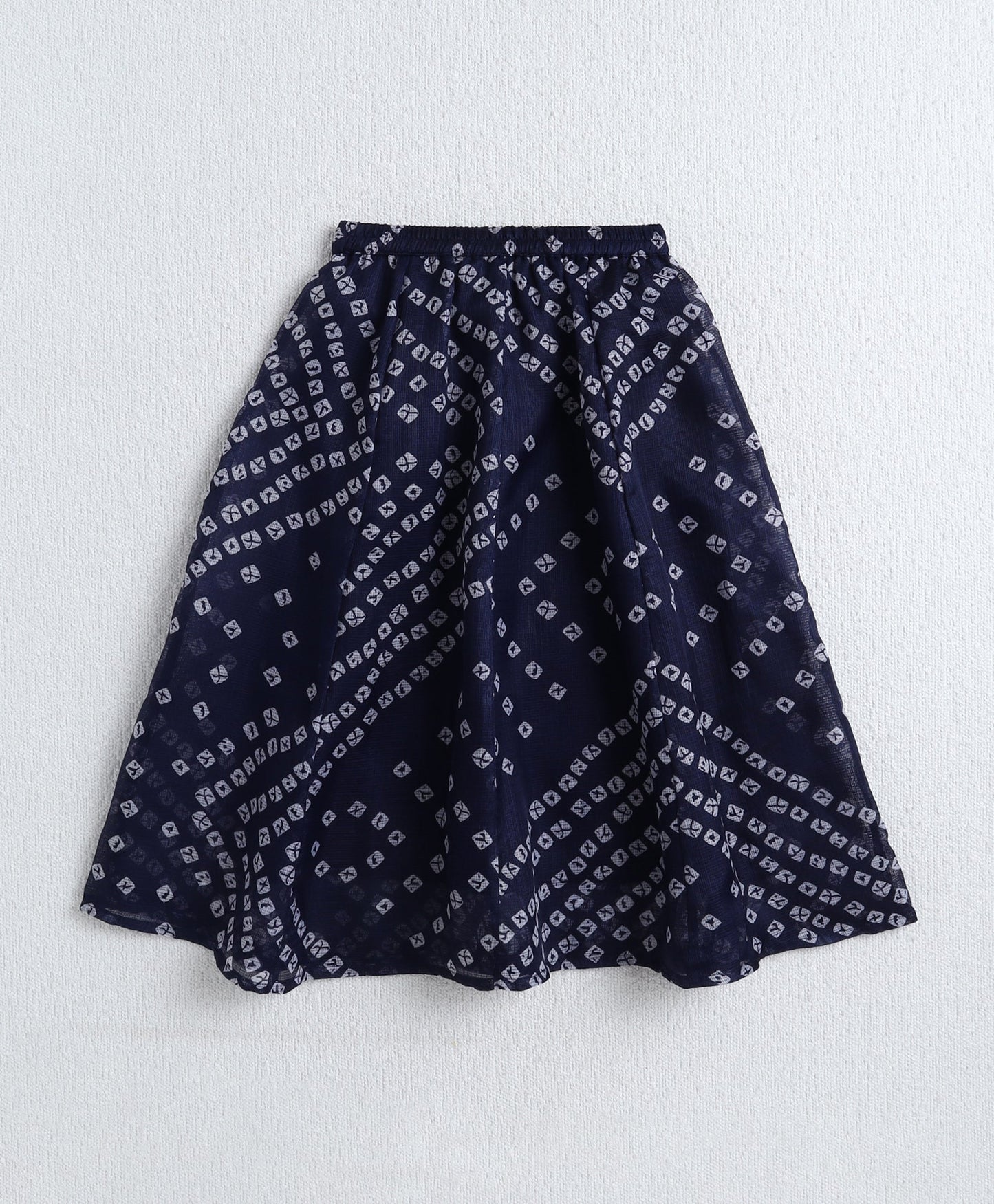 The Magic Wand Woven Half Sleeves Bandhani Printed Choli & Lehenga Set with Dupatta- Navy Blue