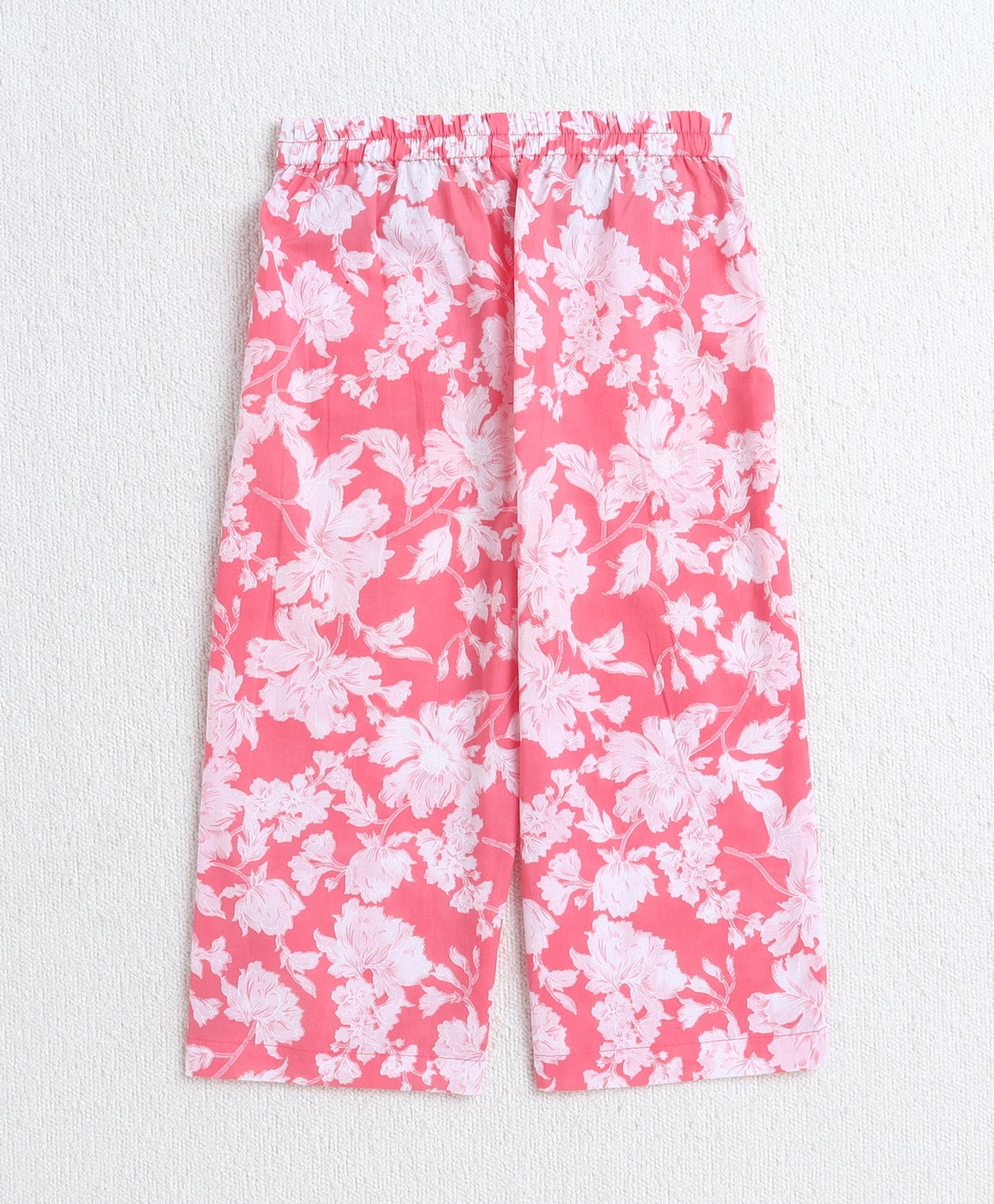 The Magic Wand Cotton Woven Sleeveless Floral Printed Top and Patch Pocket Pant Set- Peach