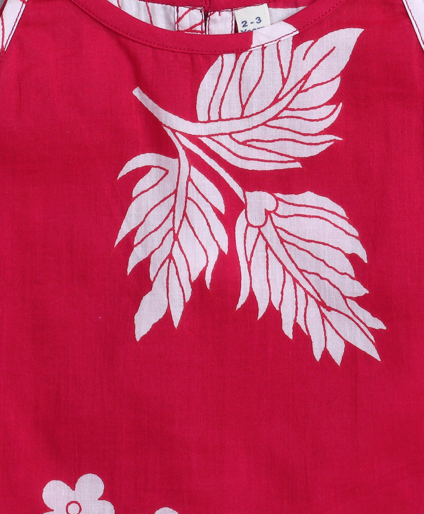 Cotton Woven Incut Floral Printed Top - Fuchsia