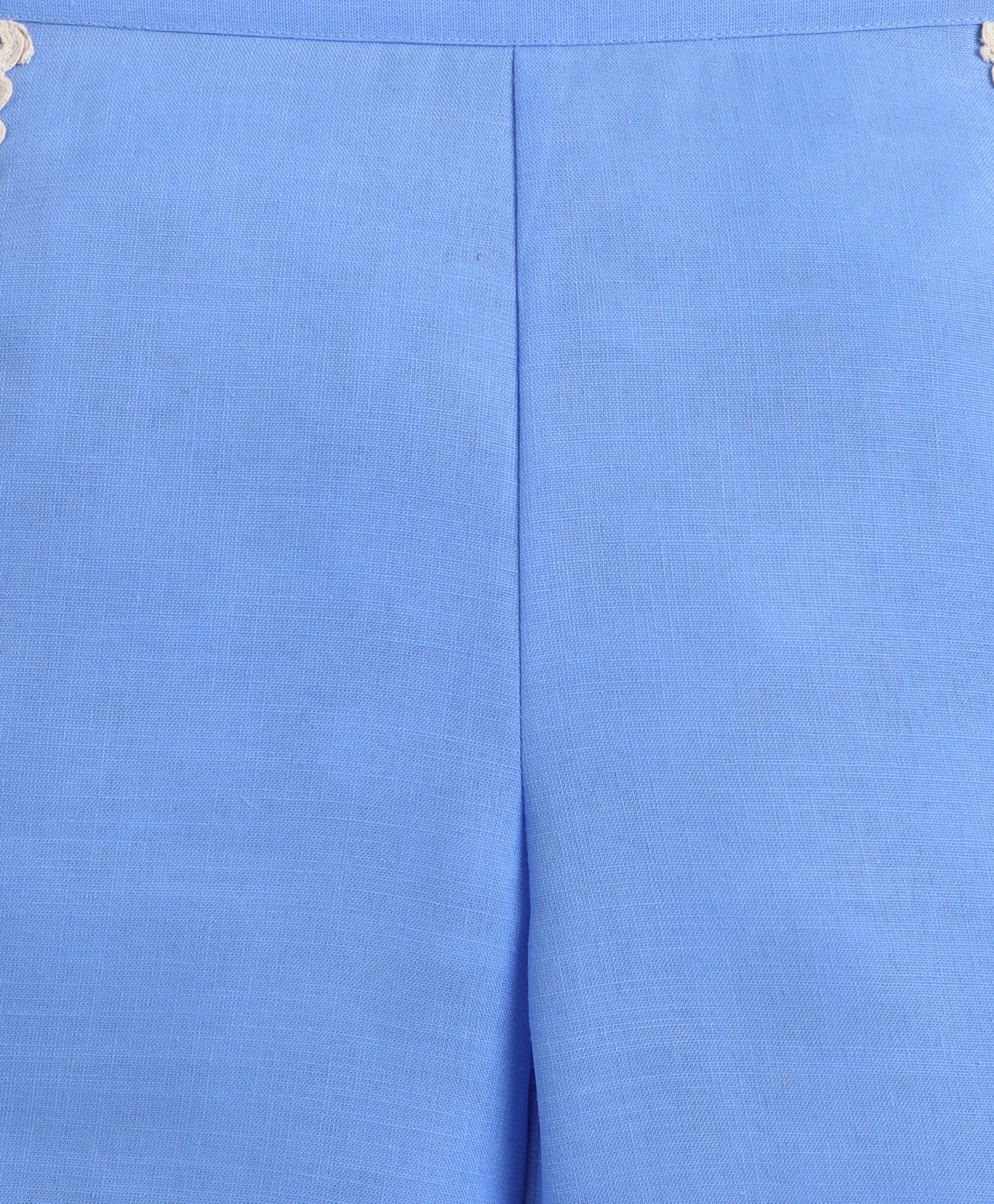 The Magic Wand Woven Sleeveless Ric Rac Waistcoat Top And Pants Set - Blue