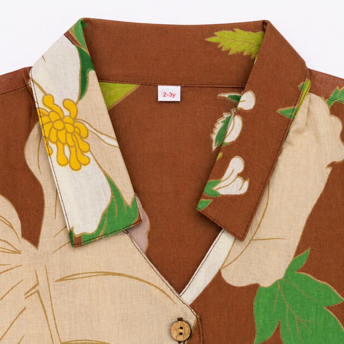 The Magic Wand Cambric Cotton Woven Half Sleeves Floral Printed Boxy Crop Shirt And Pant Set - Brown