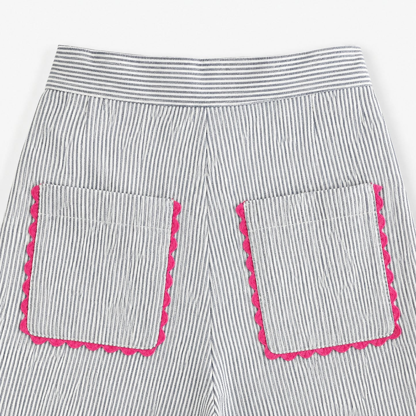 The Magic Wand Cotton Woven Half sleeves Striped Shirt And Pant With Patch Pocket - White