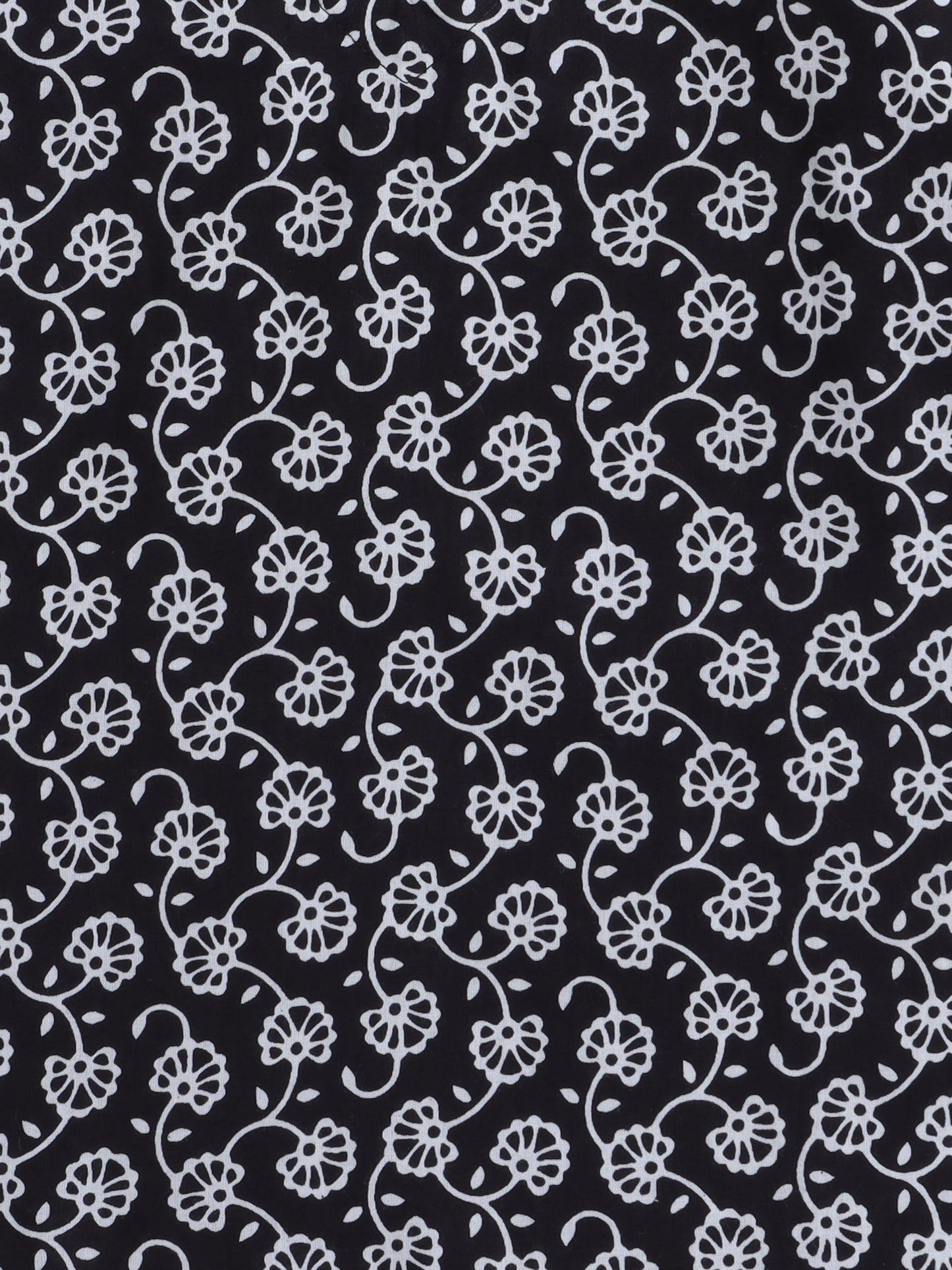 The Magic Wand 3/4th Sleeves Floral Printed Loungewear Set Black