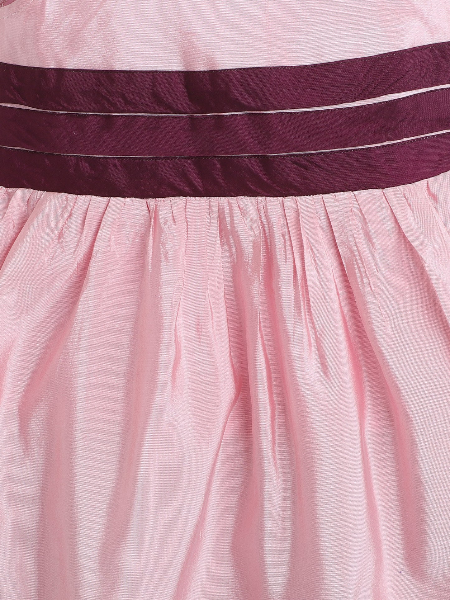 Sleeveless Contrast Hem Fit & Flare Party Dress For Girls Onion Pink
