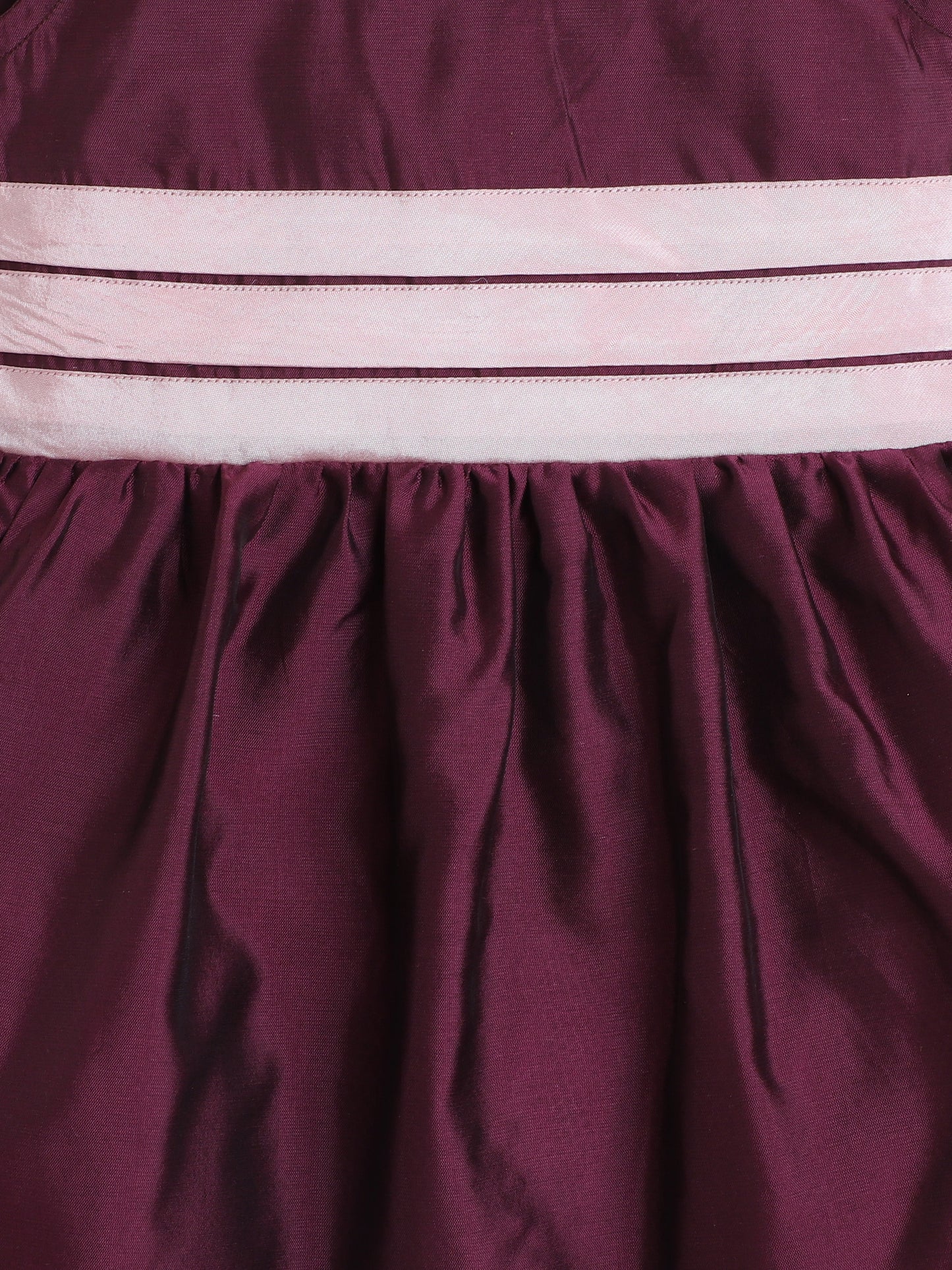 Sleeveless Contrast Hem Fit & Flare Party Dress For Girls - Magenta