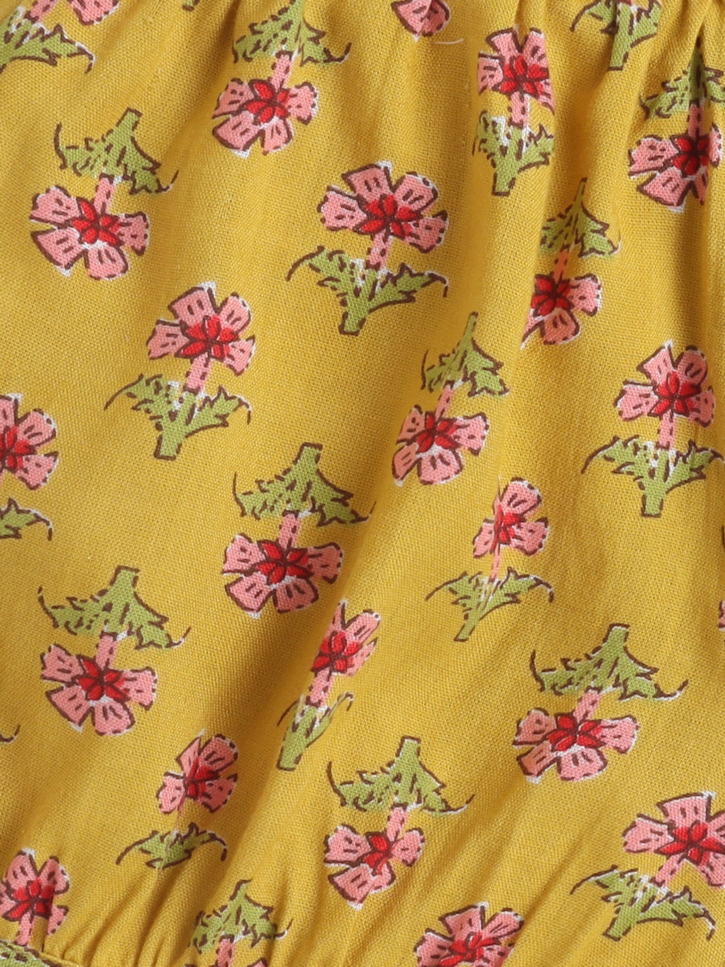 Sleeveless Floral Top and Shorts Night Wear Lounge Wear Set Mustard