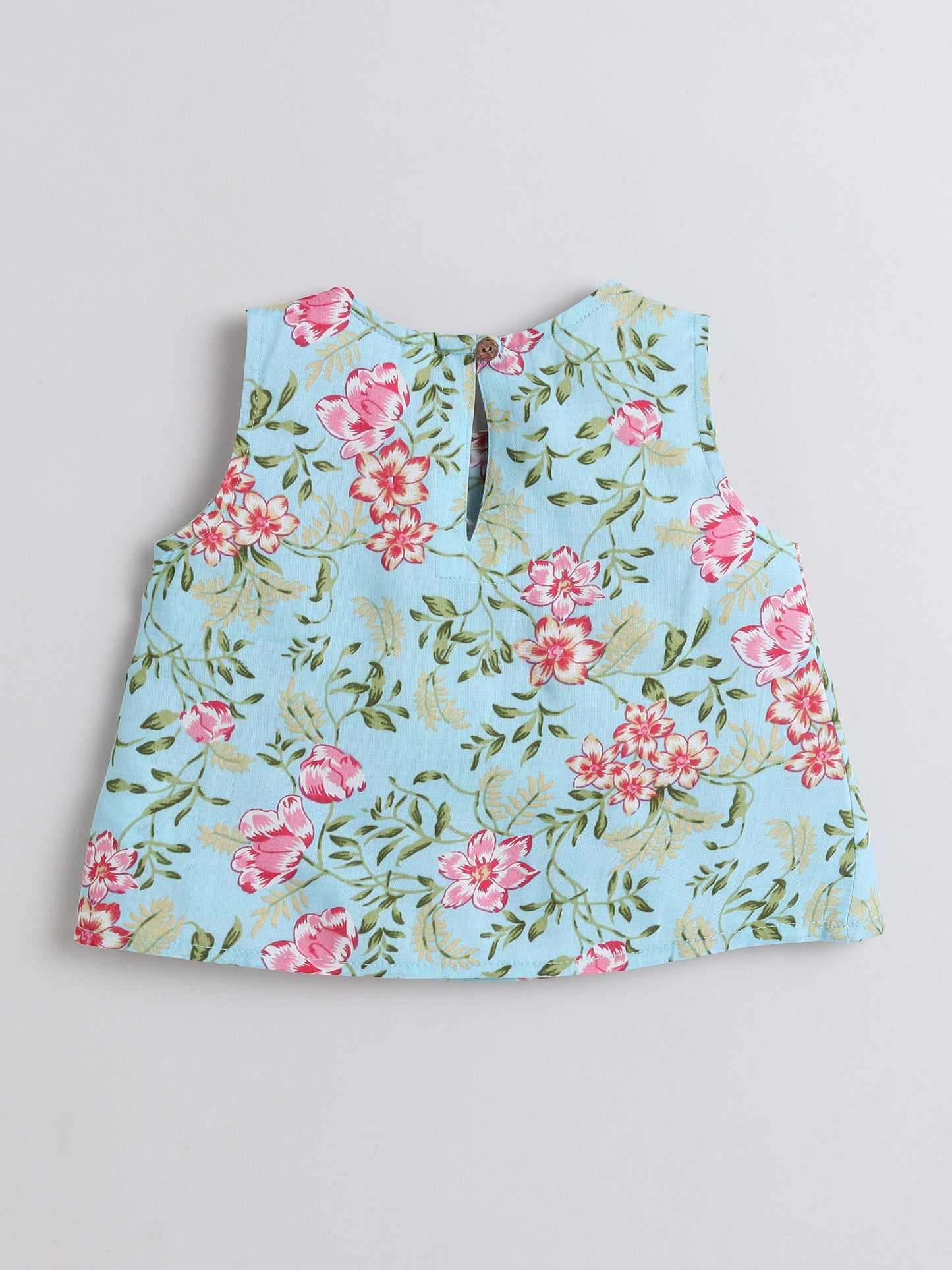 Sleeveless Floral Top and Shorts Night Wear Lounge Wear Set Blue