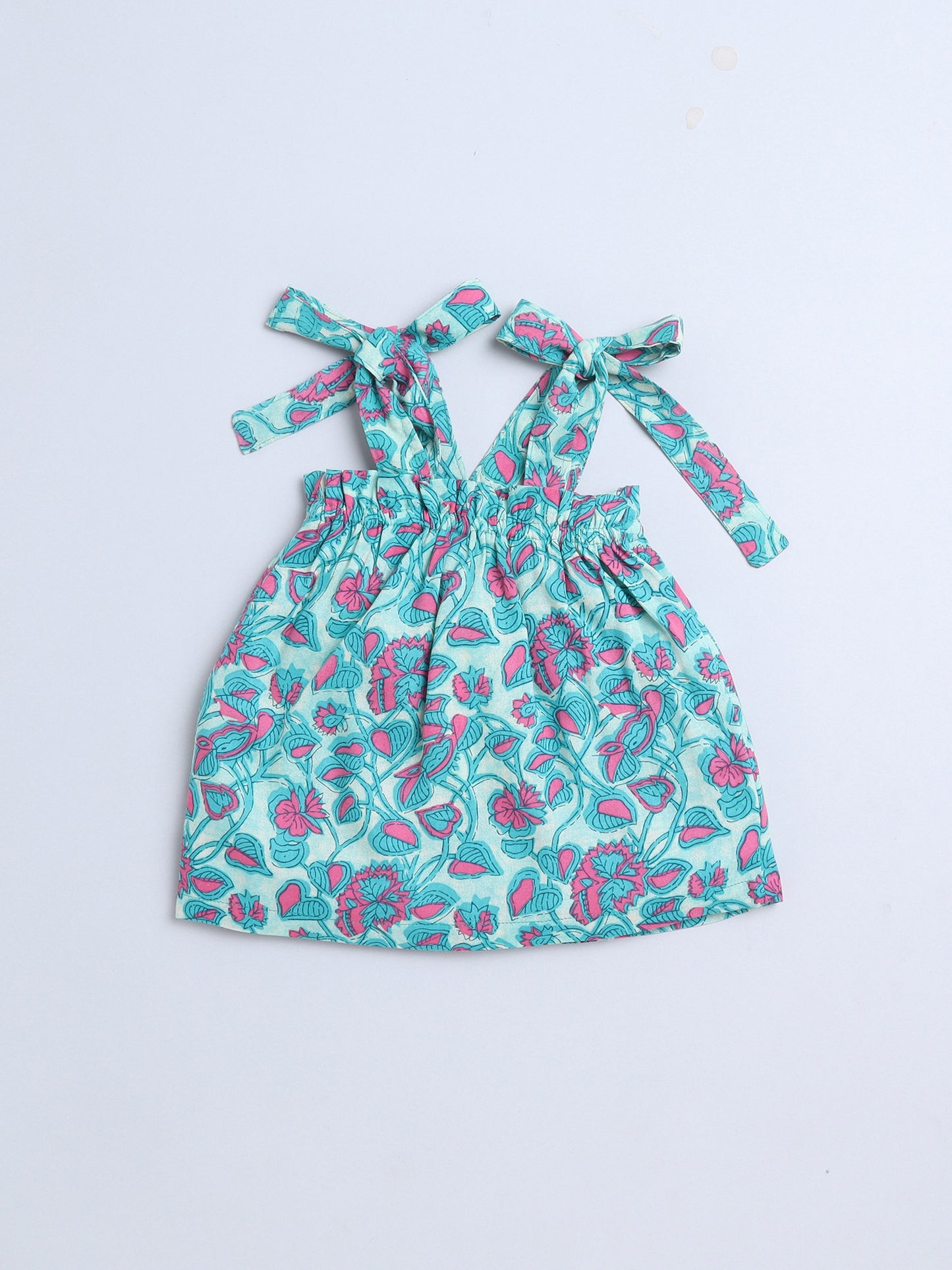 Floral Printed Shoulder Straps Singlet Tie Up Knot Top And Shorts Set For Girls Purple
