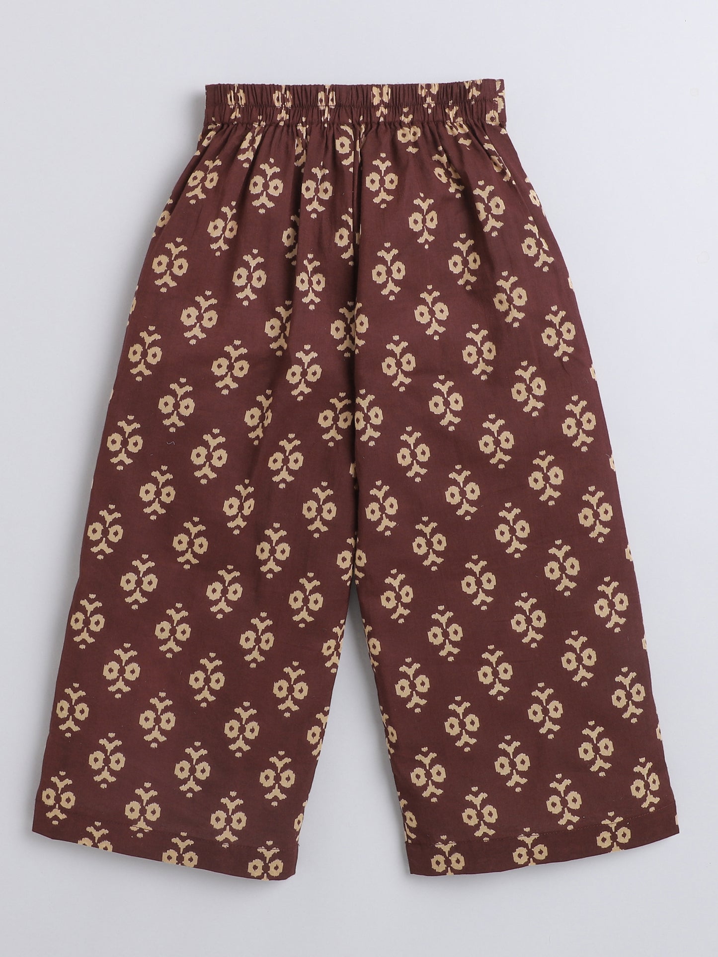 Sustainable Cotton Floral Printed Short Sleeves With Collar Co-ord Sets -Maroon
