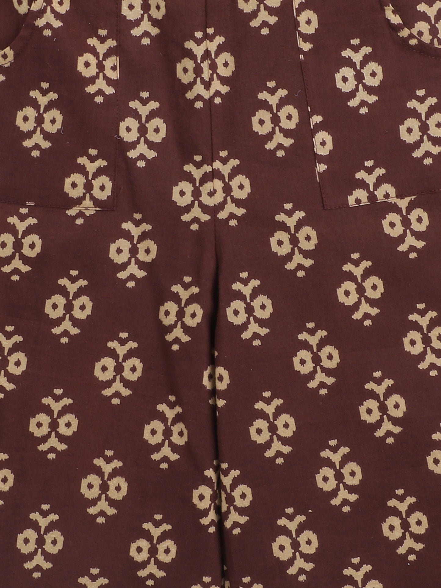 Sustainable Cotton Floral Printed Short Sleeves With Collar Co-ord Sets -Maroon