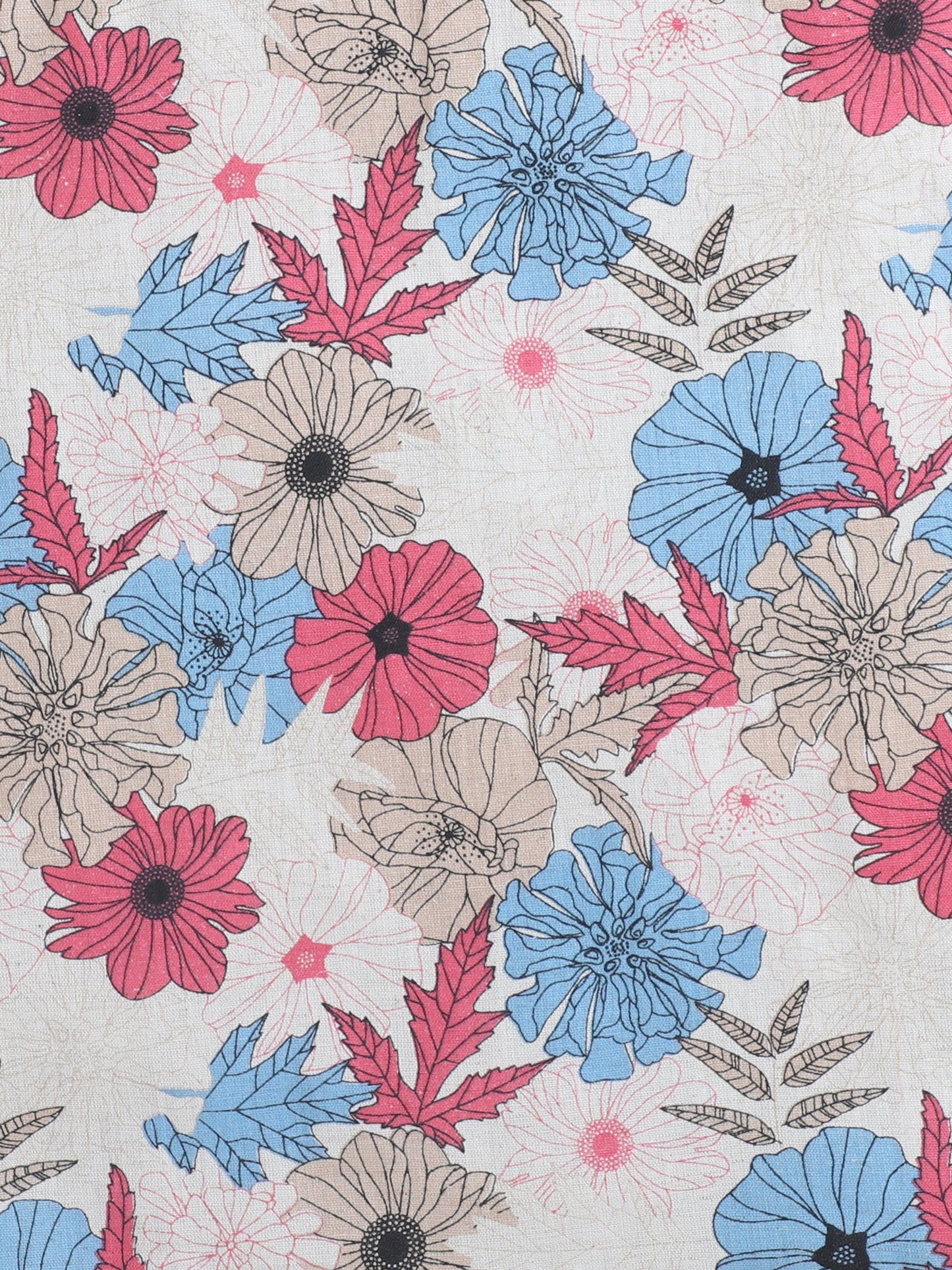 Sustainable Cotton Dress Round Neck Floral Print Sleeveless A-Line Dress- Pink