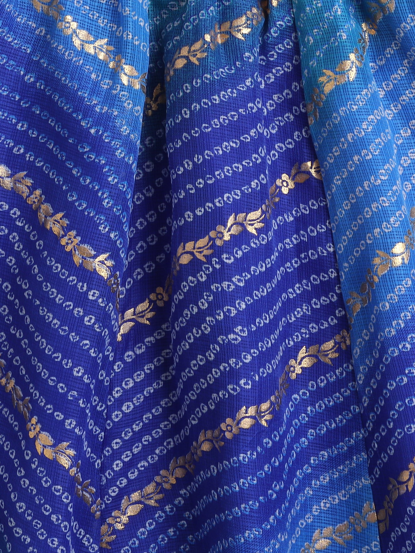 Kota Doria Sleeveless Lace Emebelished Choli With Attached Dupatta Lehenga Set -Blue