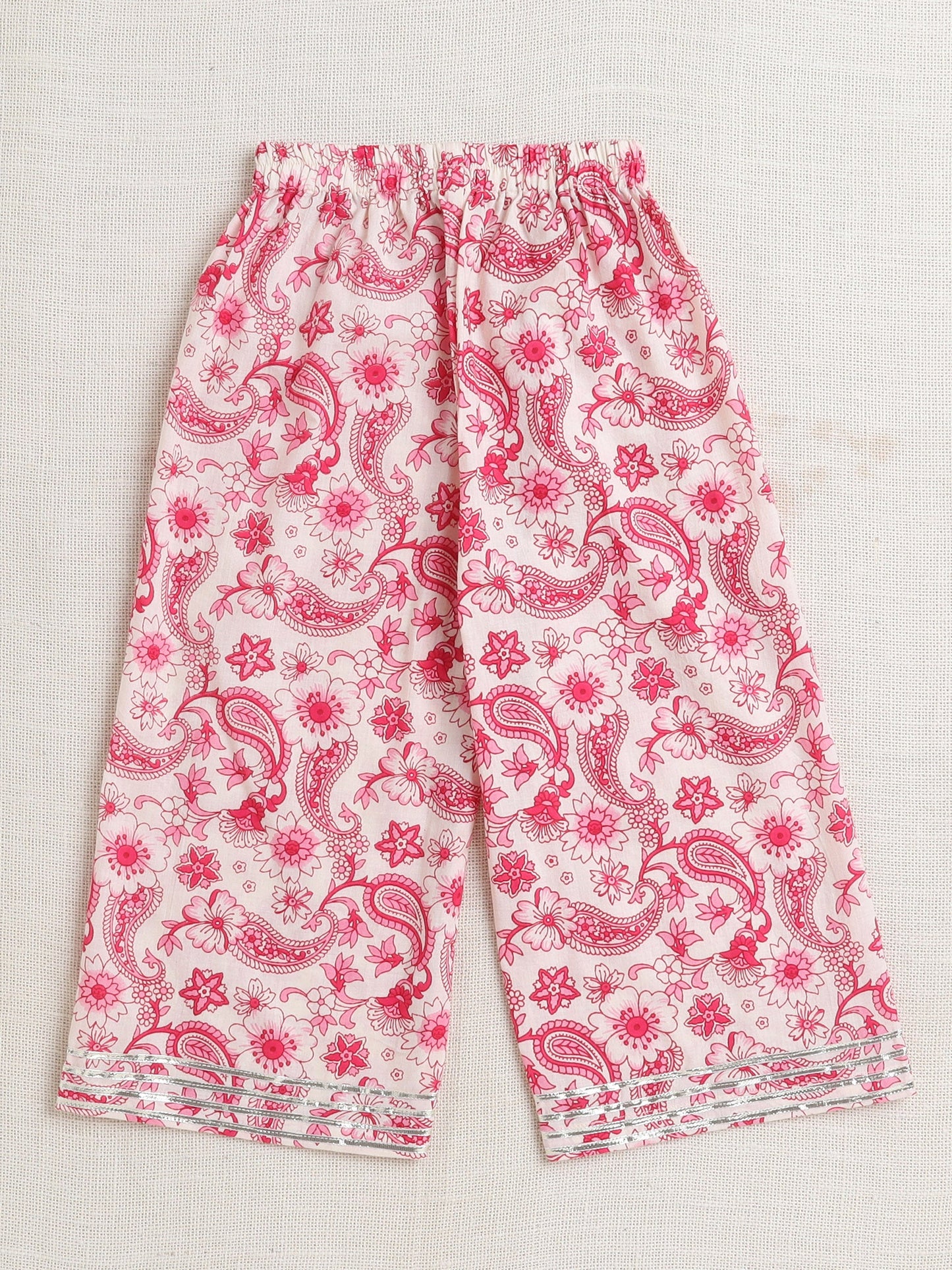 Sleeveless Floral Printed Coordinating Set - Pink