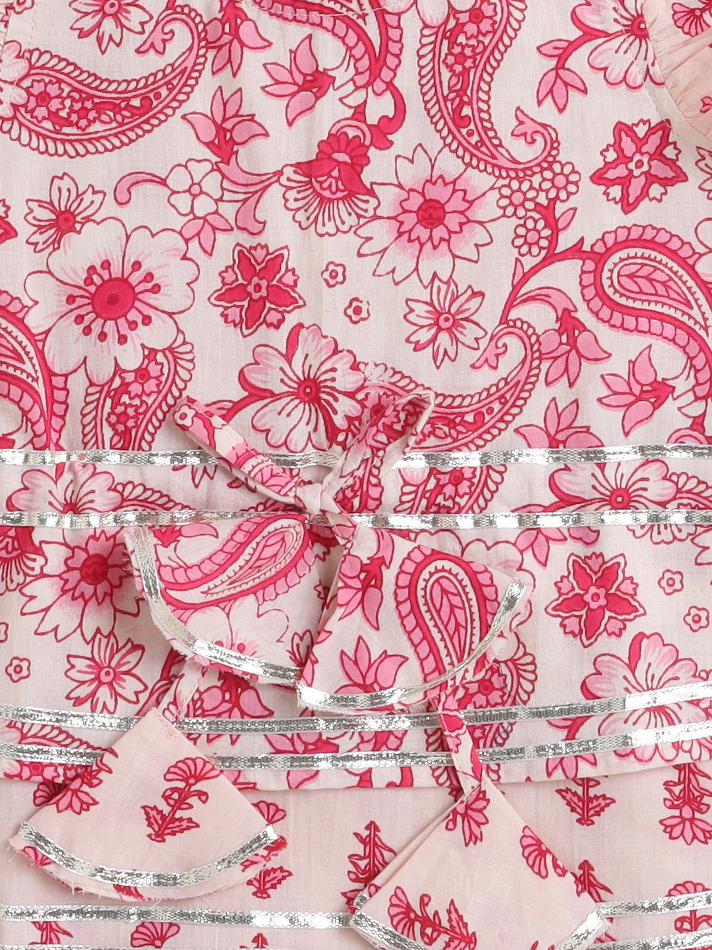Floral Print Printed Sleeveless Top and Pant Set Co-Ords Set For Girls-Pink