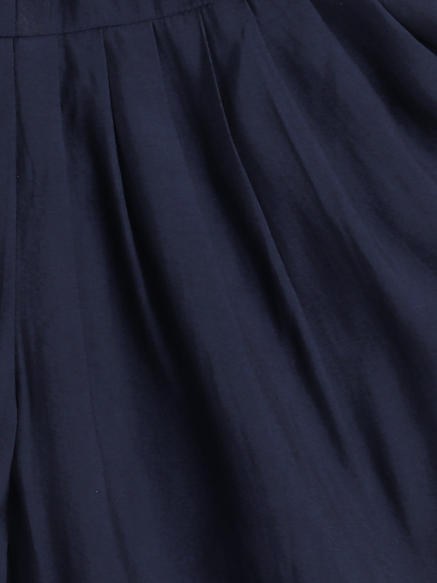 Sleeveless Lace Embellished Leaves Printed Kurta with Solid Dhoti Set - Navy Blue