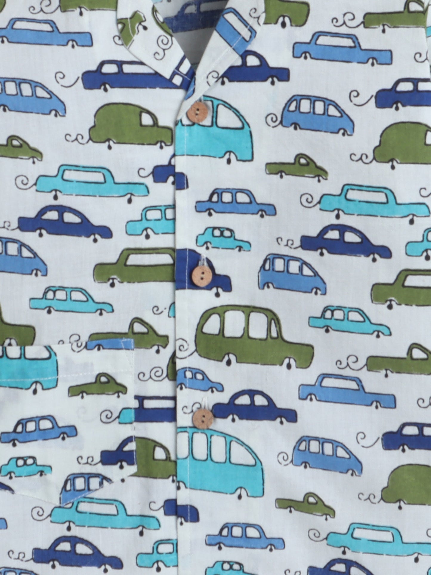 The Magic Wand Full Sleeves Cotton Cars Printed Night Suit Set Off White
