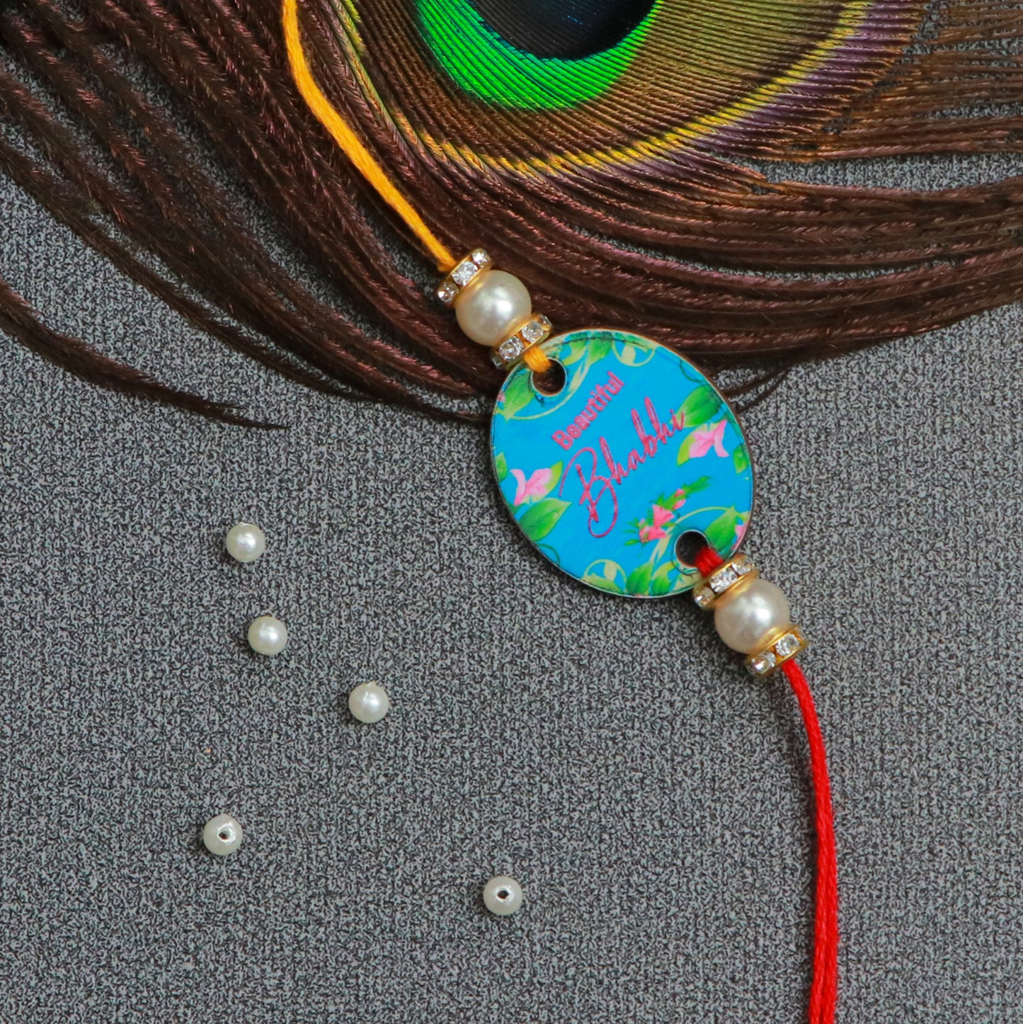 The Magic Wand Trendy Beautiful Bhabhi Printed Rakhi - Blue